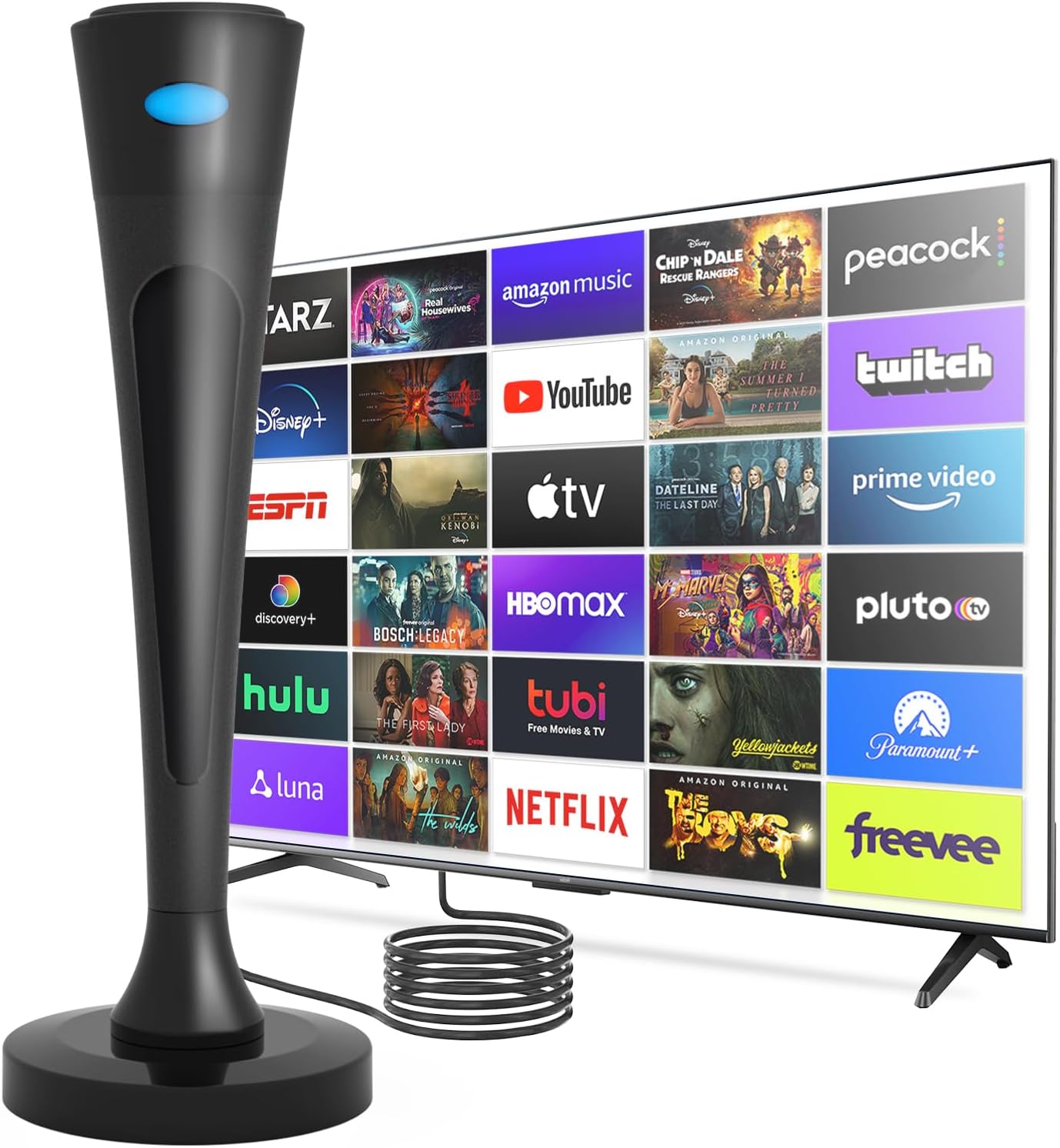2025 Antenna for Smart TV with Long Range Reception and 4K Support