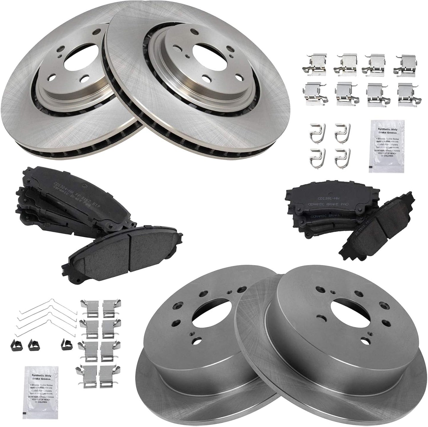 TRQ Brake Pad & Rotor Kit for Lexus RX350 and Toyota Highlander
