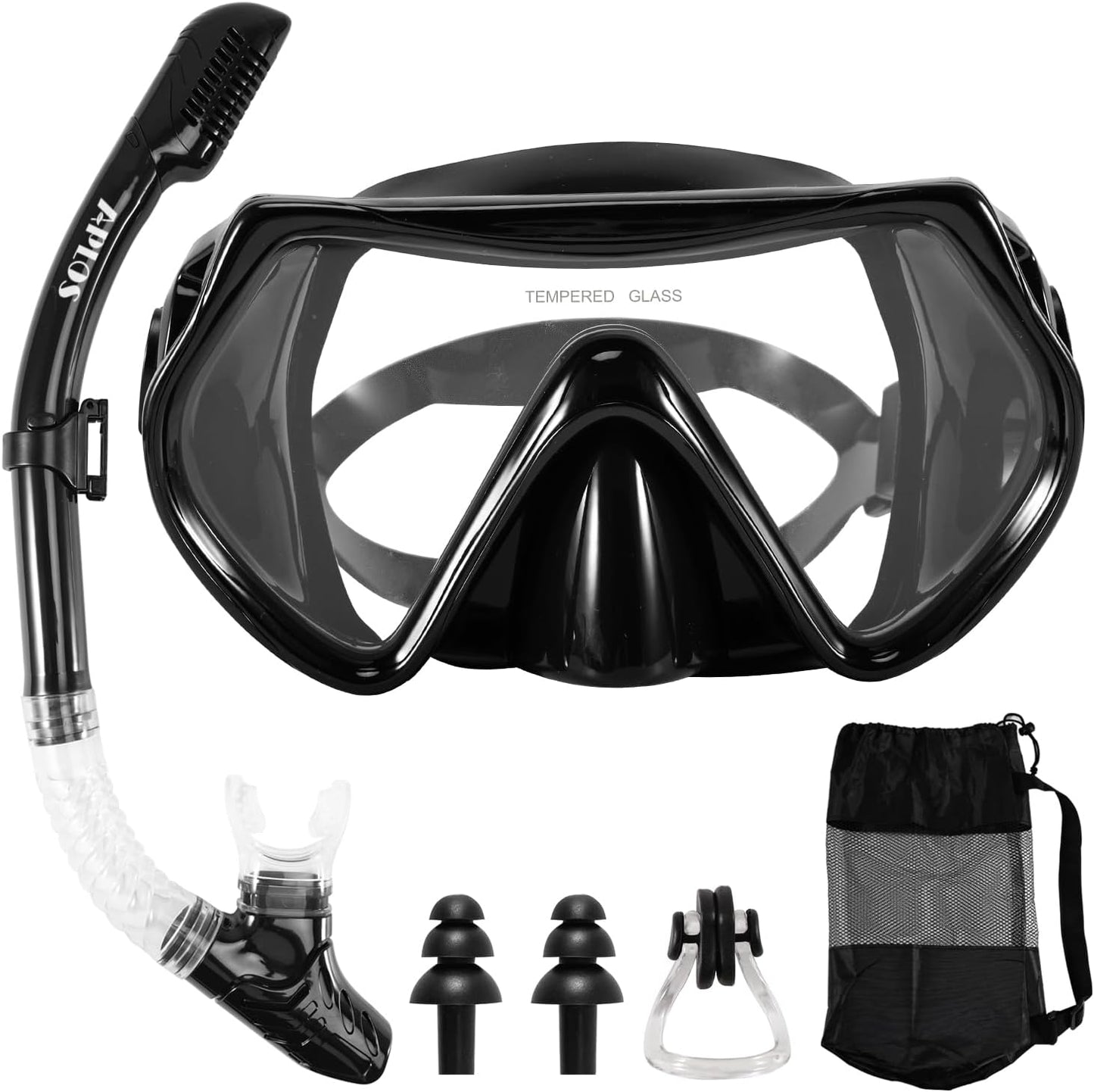 APLOS Adult Snorkel Set: Anti-Leak Panoramic View