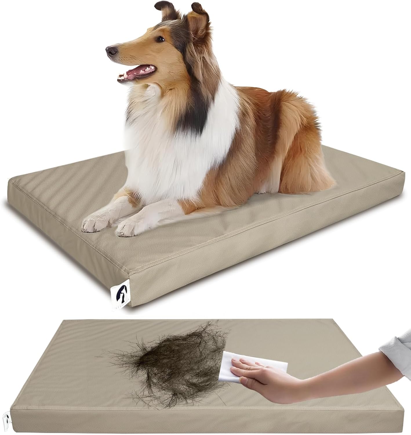 Leather XL Dog Bed with Waterproof and Hair Resistant Features
