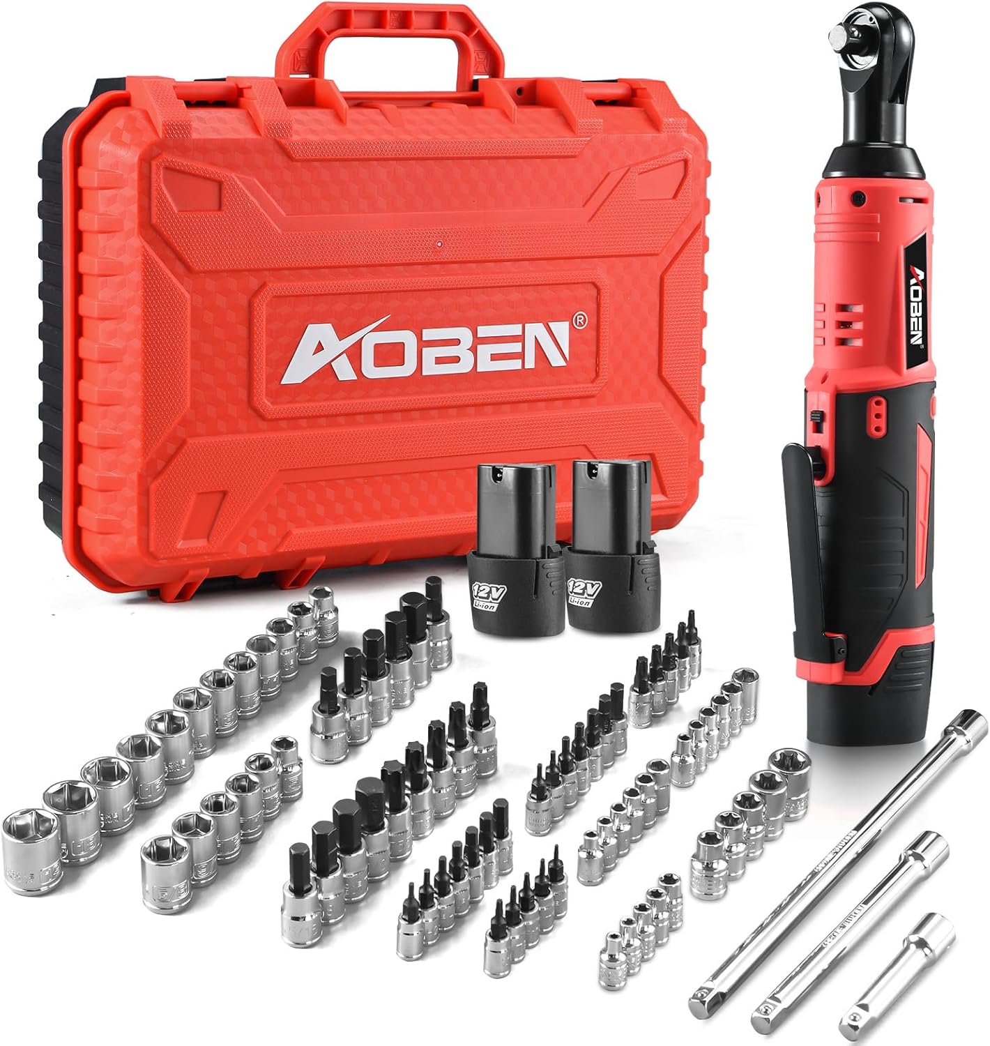 AOBEN Cordless Ratchet Wrench Kit for Tight Spaces and Power