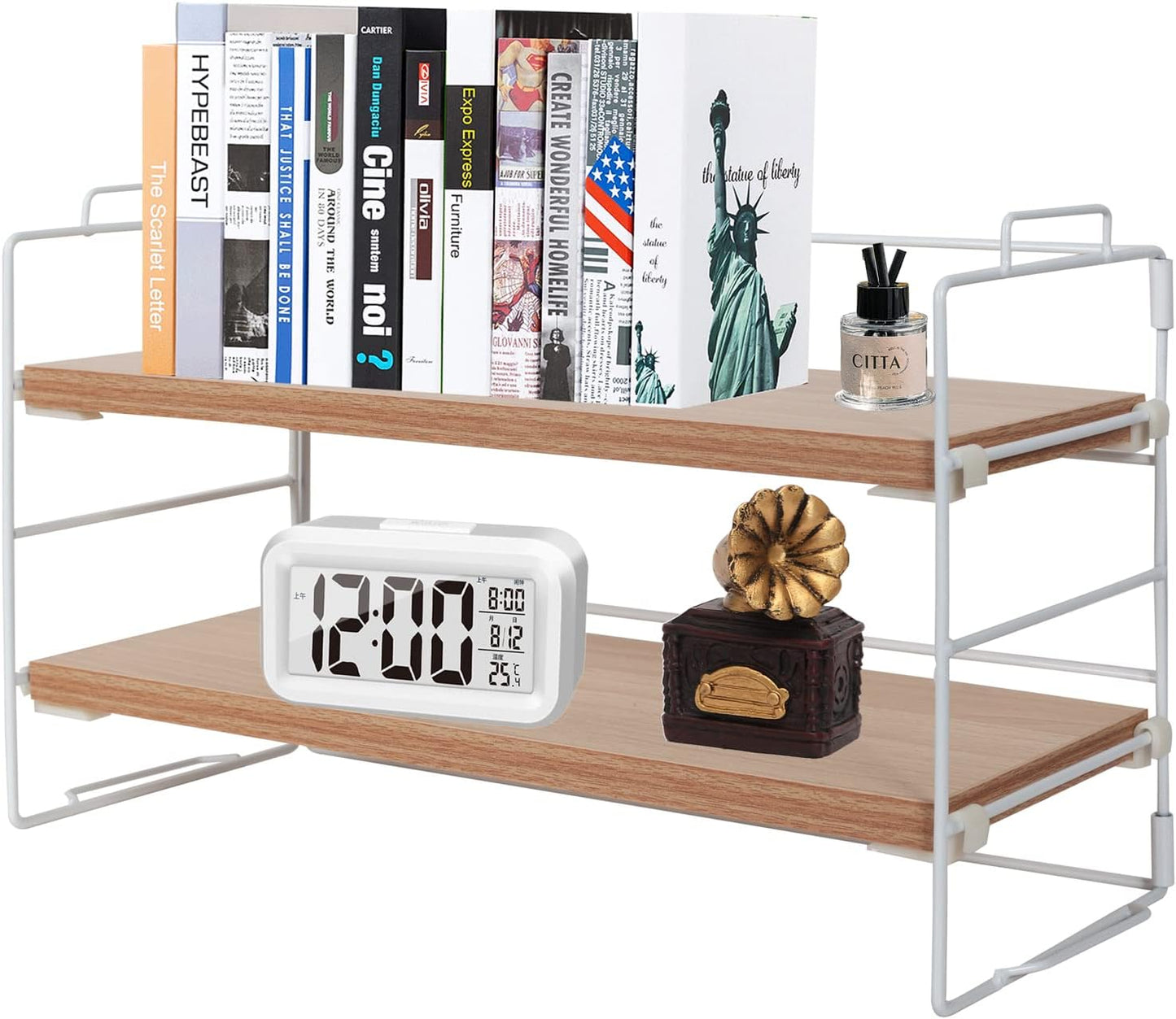 Adjustable 2-Tier Desk Shelf Organizer by ShellKingdom
