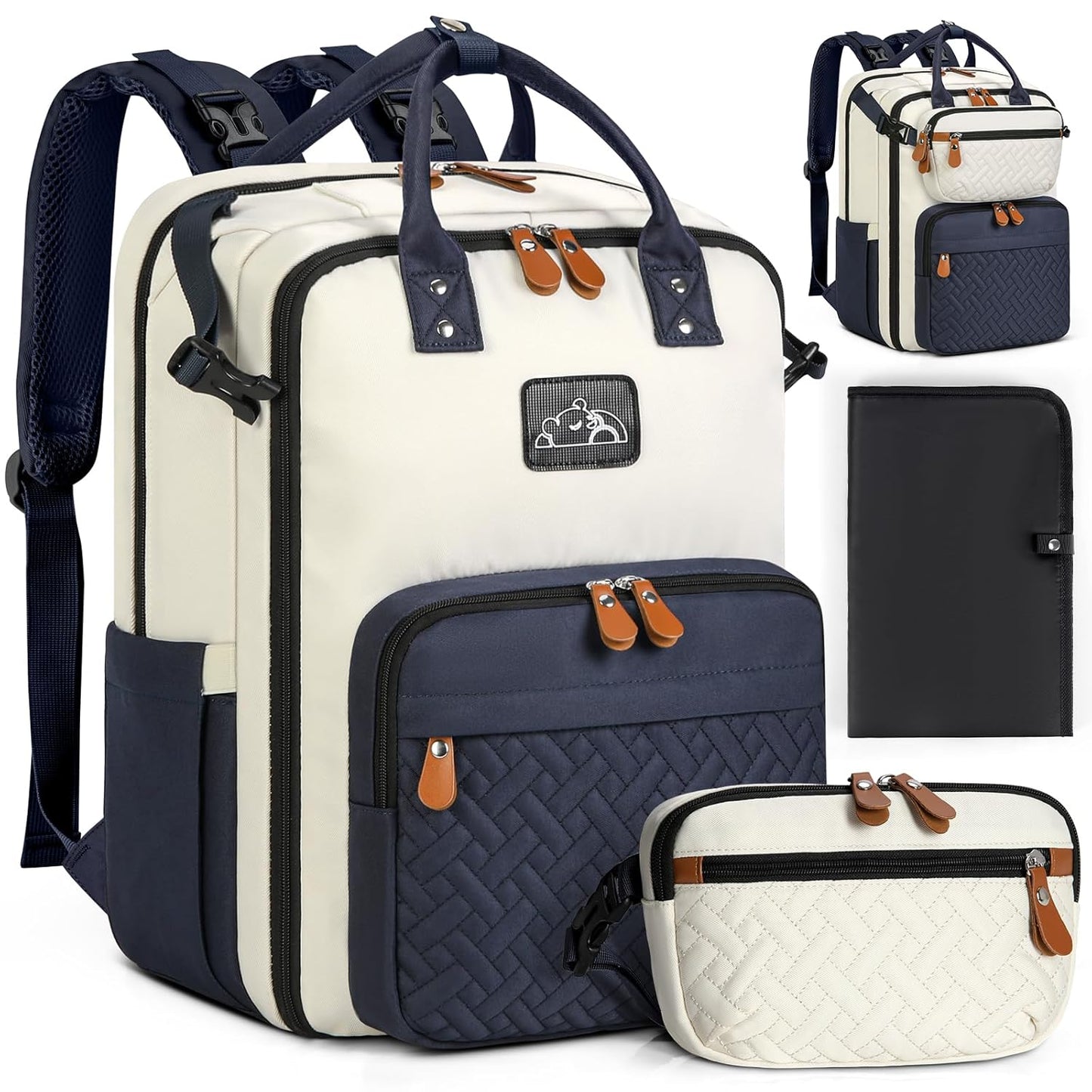 RAINSMORE Diaper Bag Backpack: Large Waterproof Baby Bag