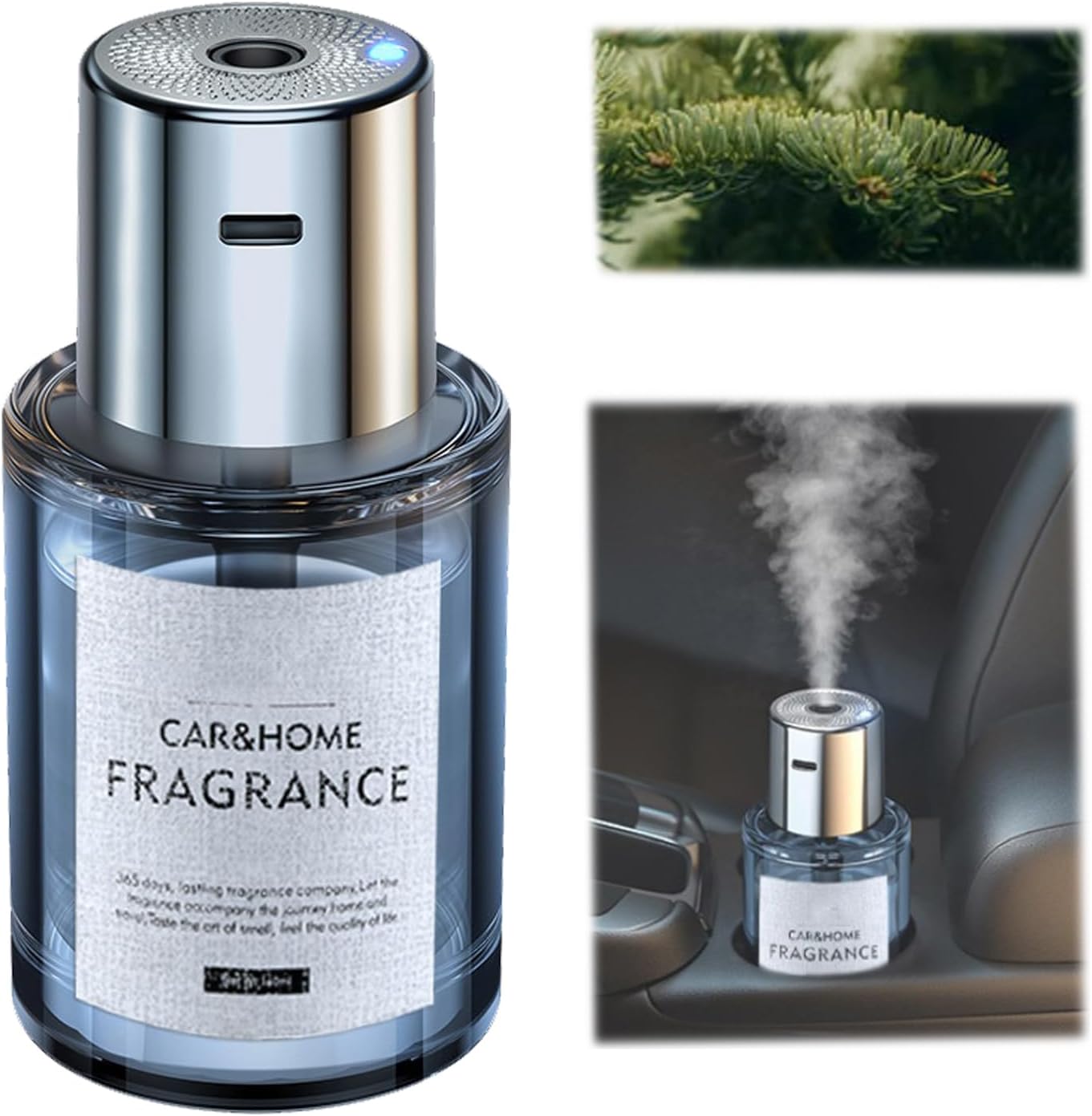 JIFOVER Ultrasonic Car Air Freshener - 5 Gear USB, Long Lasting Cologne