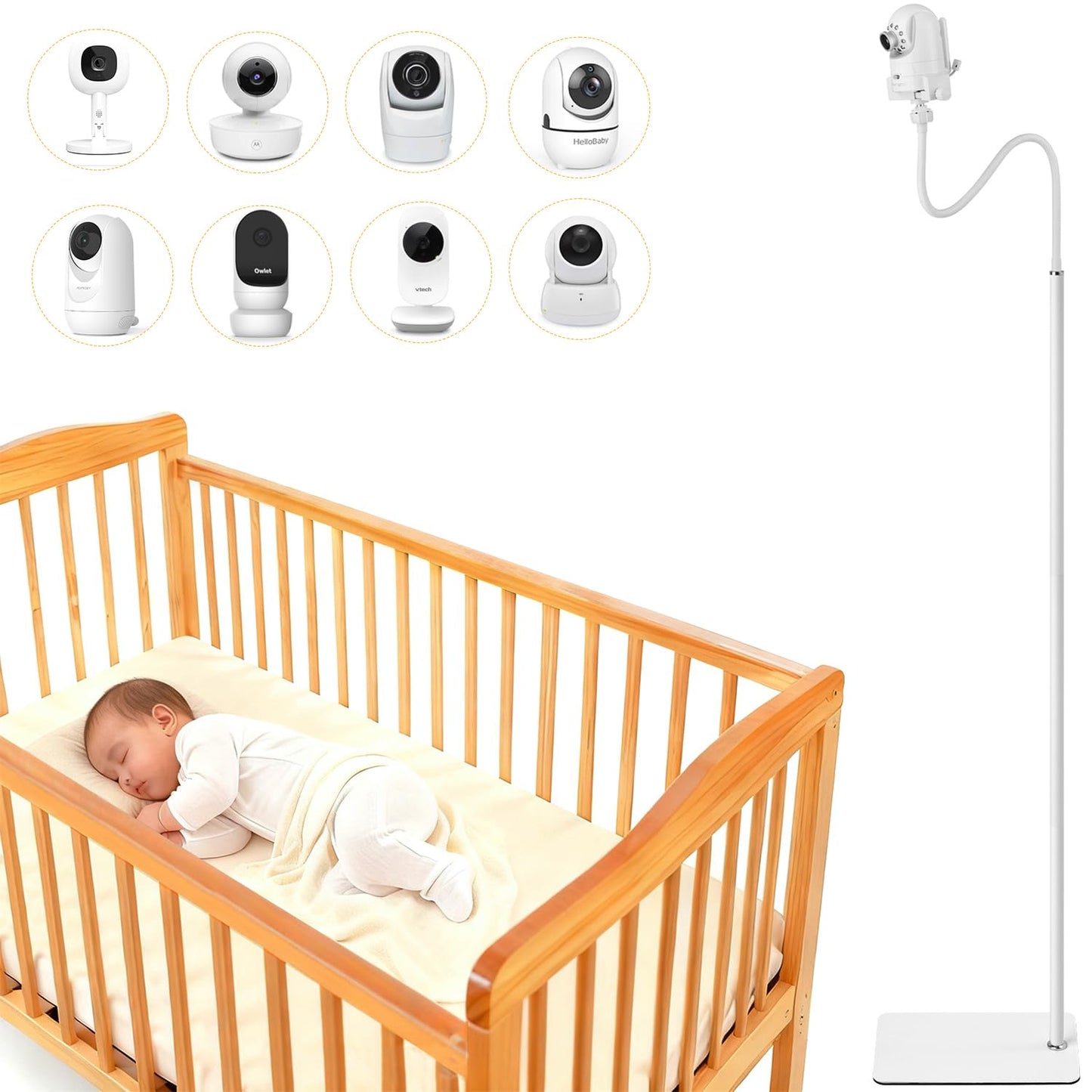 iTODOS Baby Monitor Floor Stand Holder for Safe Viewing