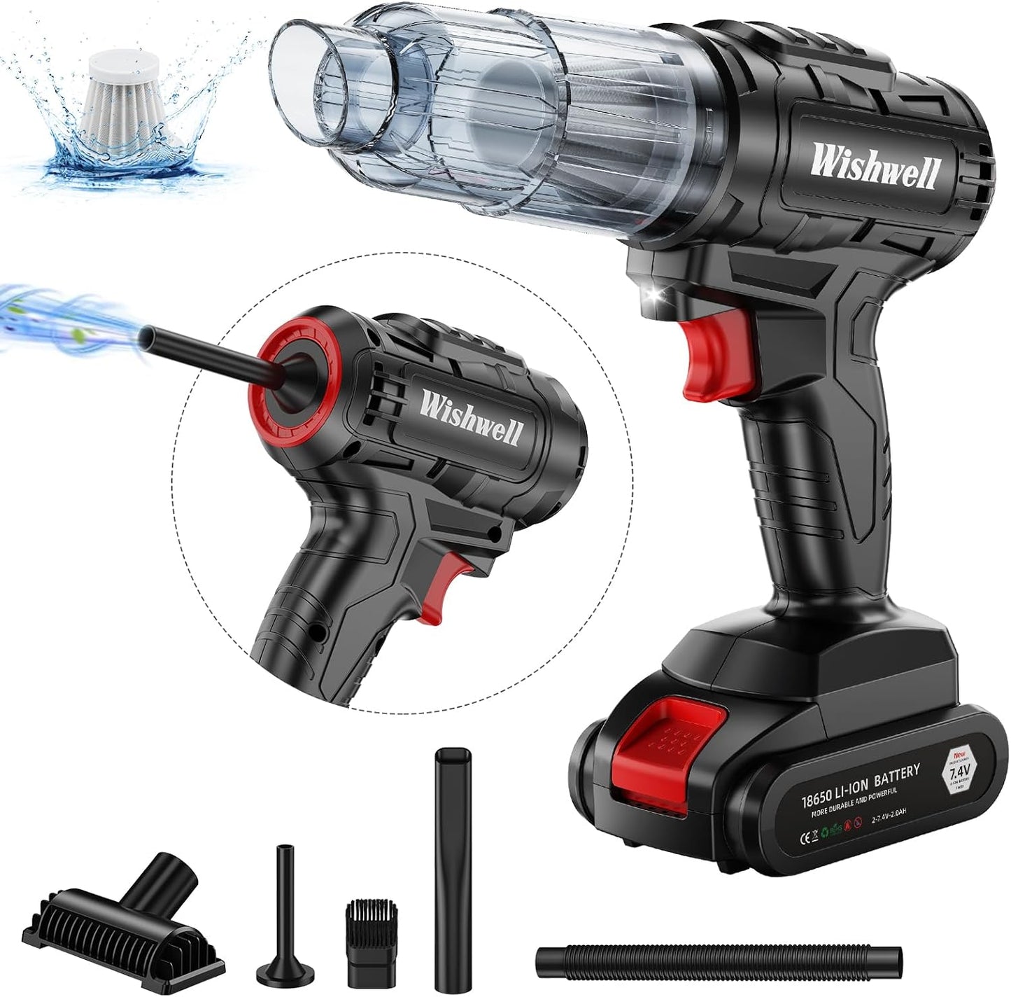 Wishwell Handheld Vacuum: Powerful Suction & LED Light