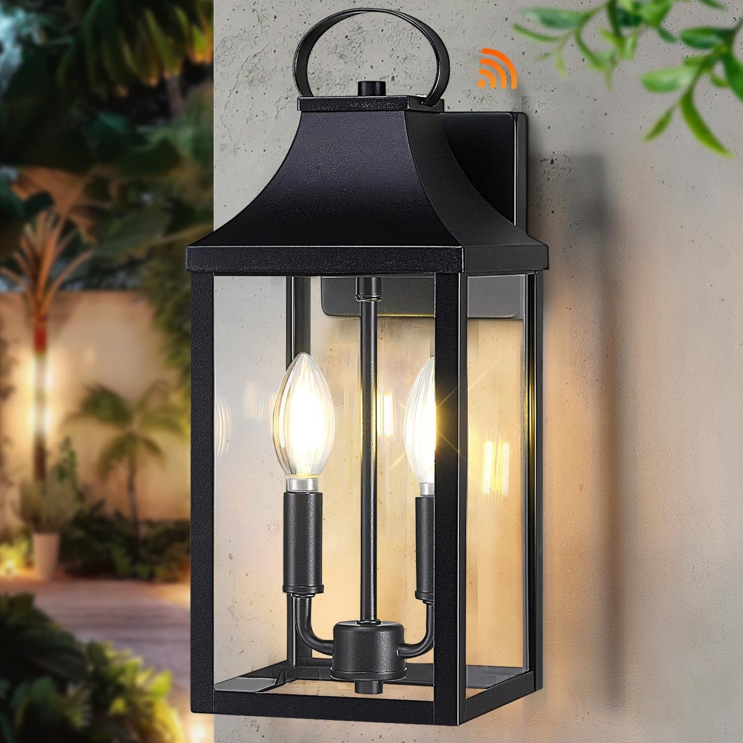 15 Dusk to Dawn Black Outdoor Wall Lantern for Modern Spaces