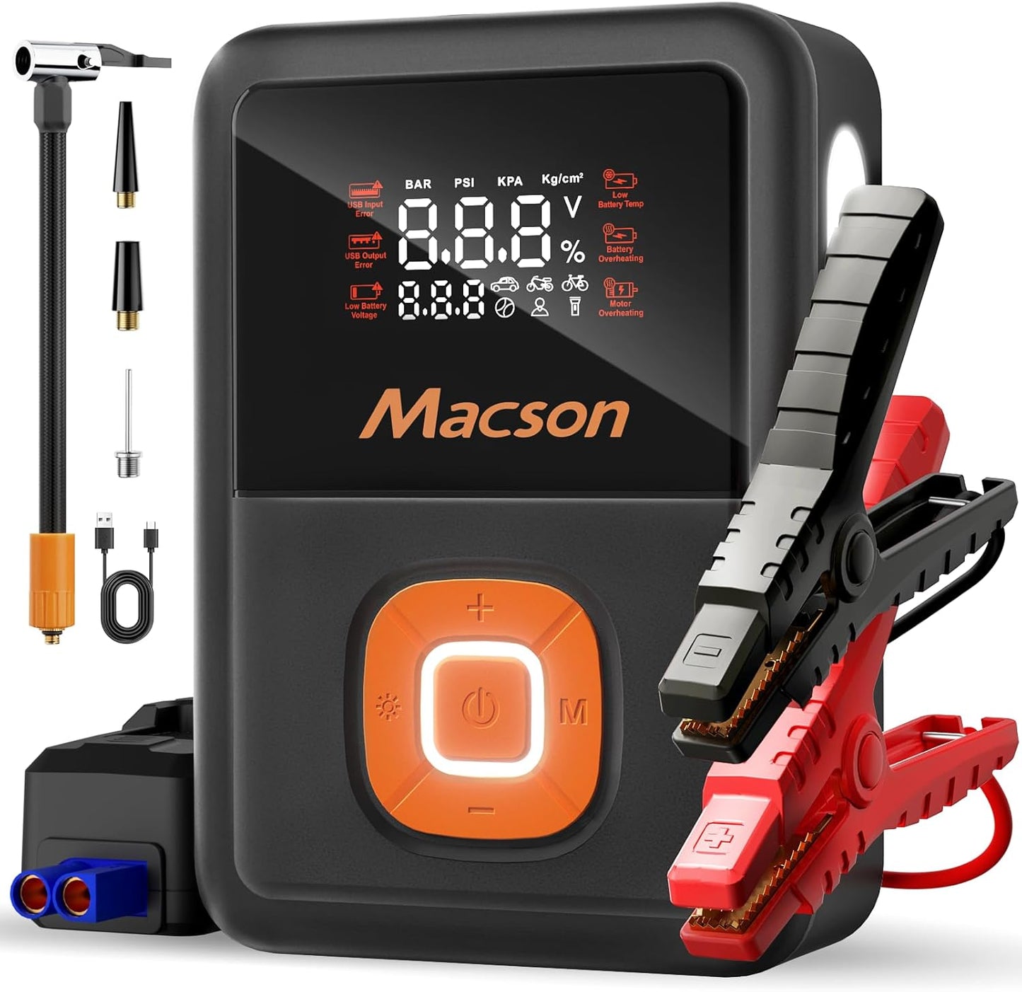 Macson 1500A Jump Starter: Power & Inflate Anytime