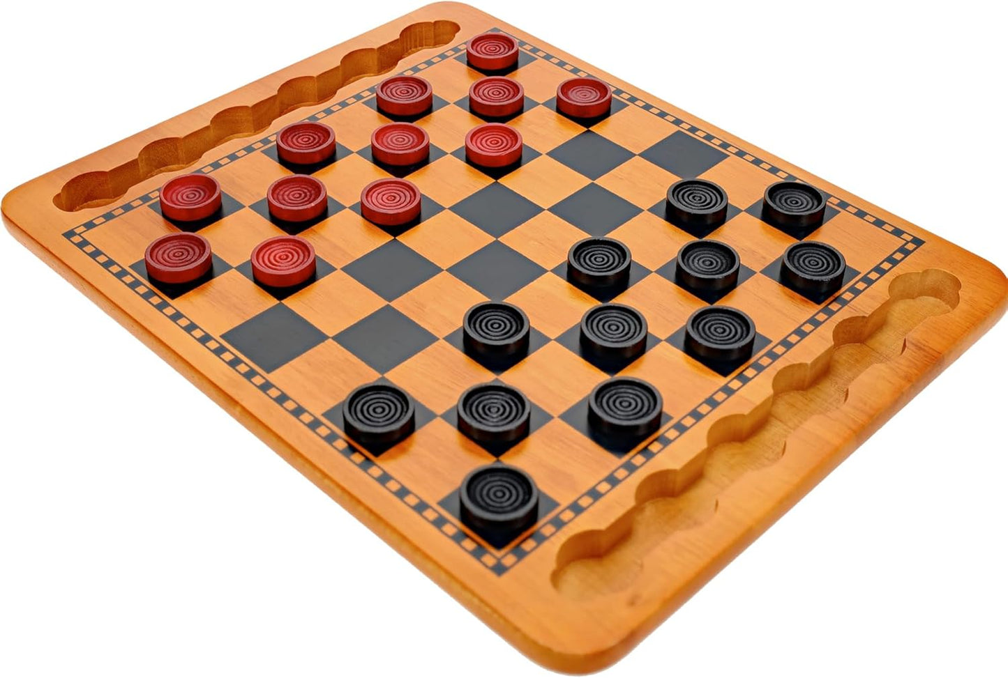 WE Games Solid Wood Checkers Board Game for Family Fun