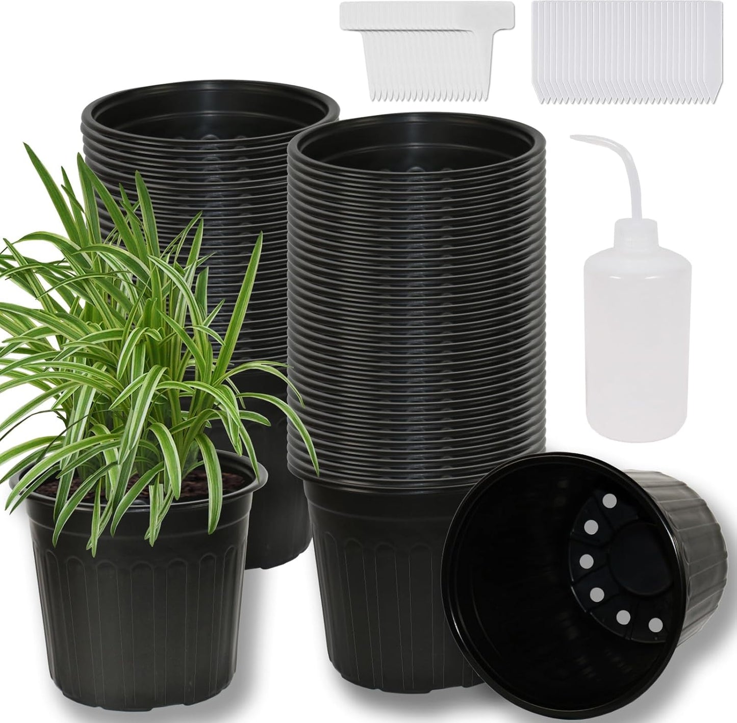 60-Pack 2 Gallon Flexible Plastic Plant Pots for All Your Needs