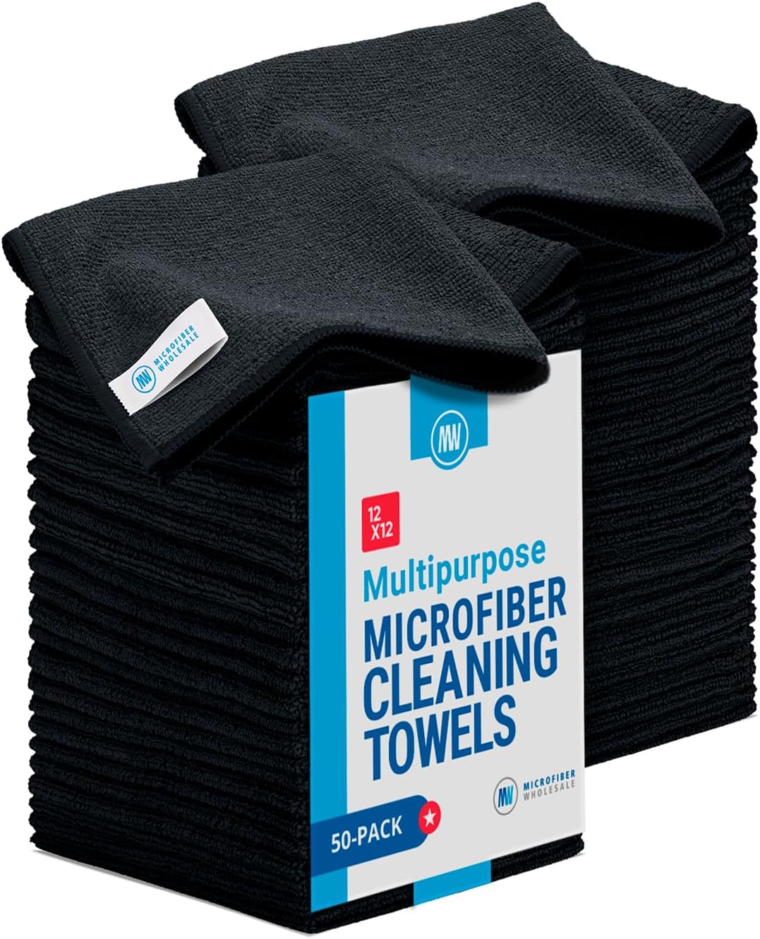 50-Pack Microfiber Cleaning Cloths - Reusable All-Purpose Towels