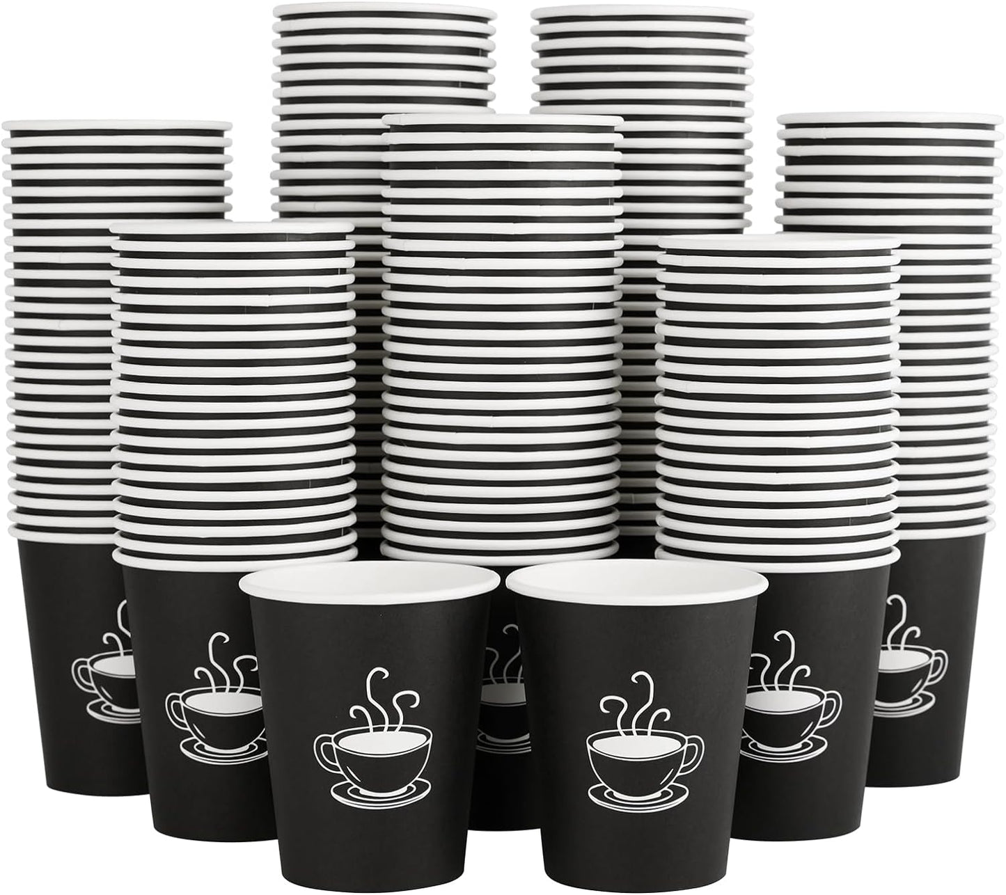 360 Pack Black Paper Coffee Cups - Hot Beverage Essential