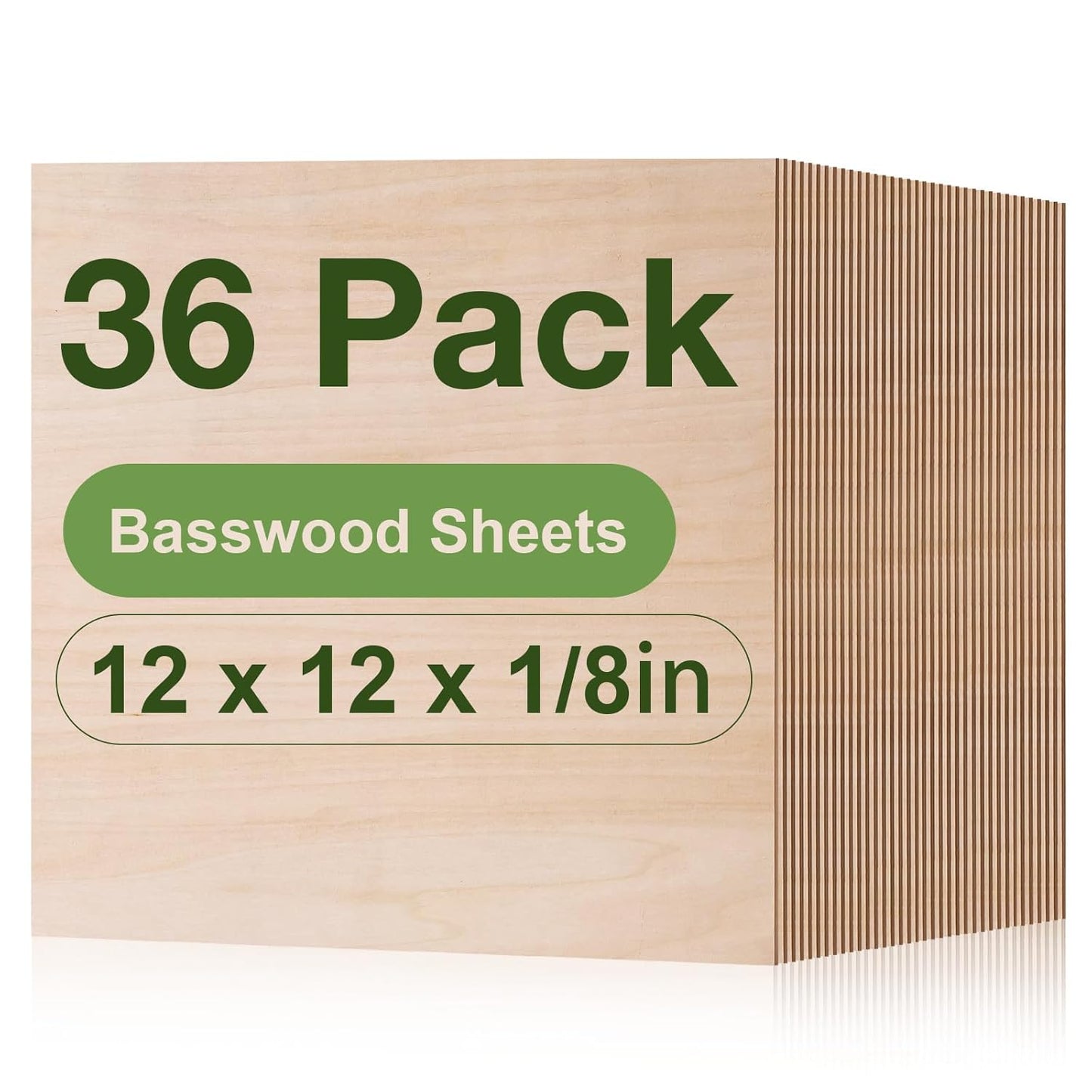 36 Pack Basswood Sheets for Laser Cutting and DIY Crafts