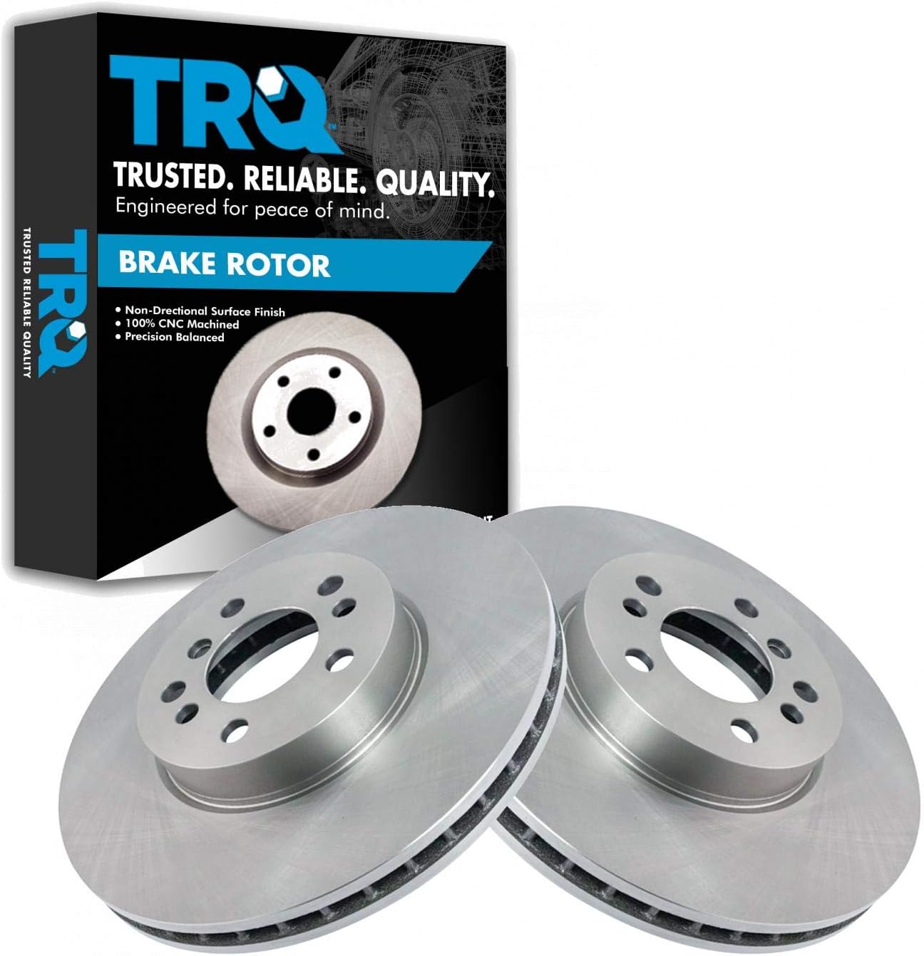 TRQ Front Brake Rotors Set Vented for 2000-2006 BMW X5