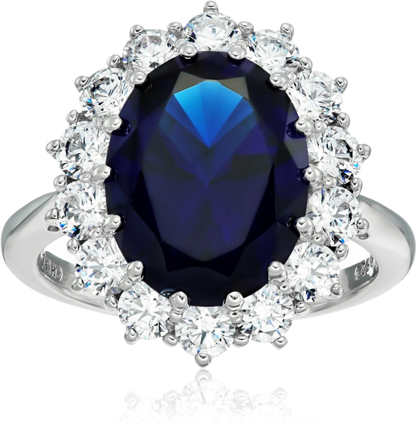 Celebrity-Inspired Platinum-Plated Sterling Silver Kate Ring