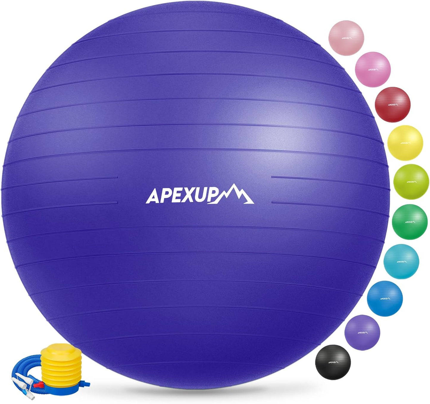 APEXUP Yoga & Pilates Ball - Anti Slip Heavy Duty Gym Ball
