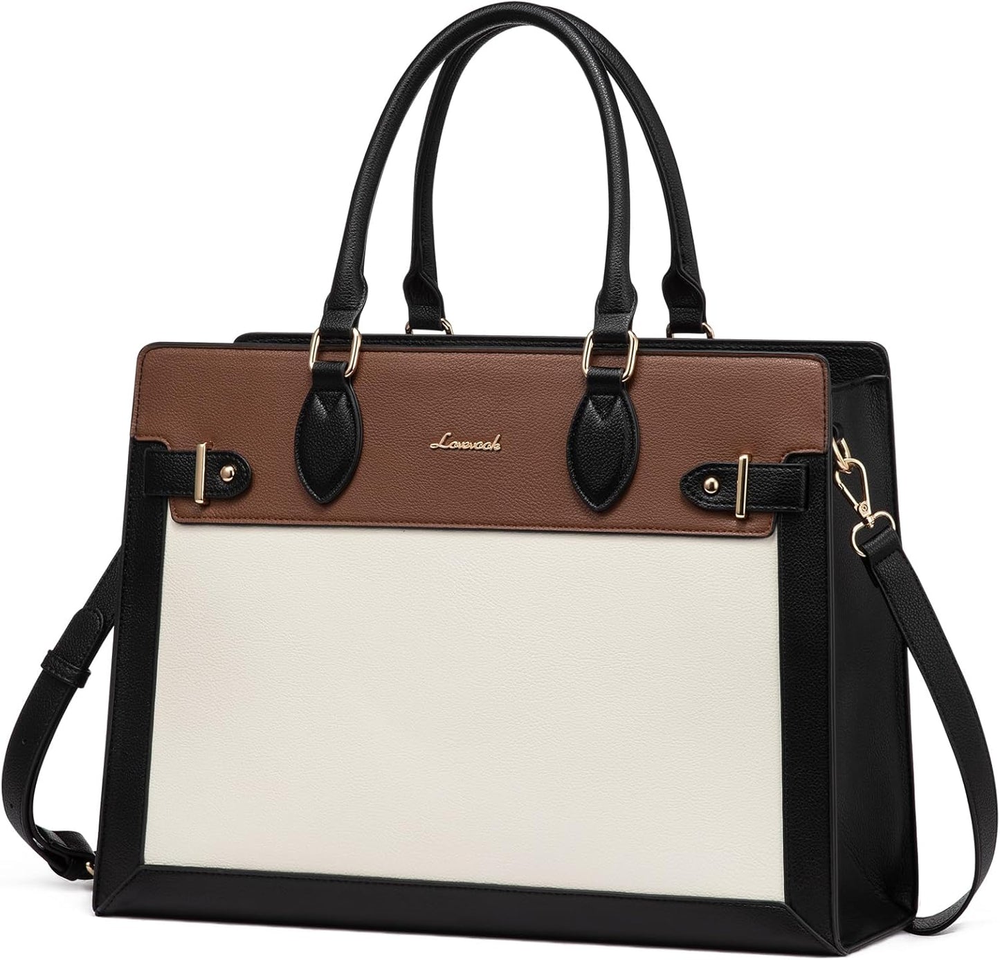 Stylish Laptop Bag for Women - Waterproof PU Leather Tote