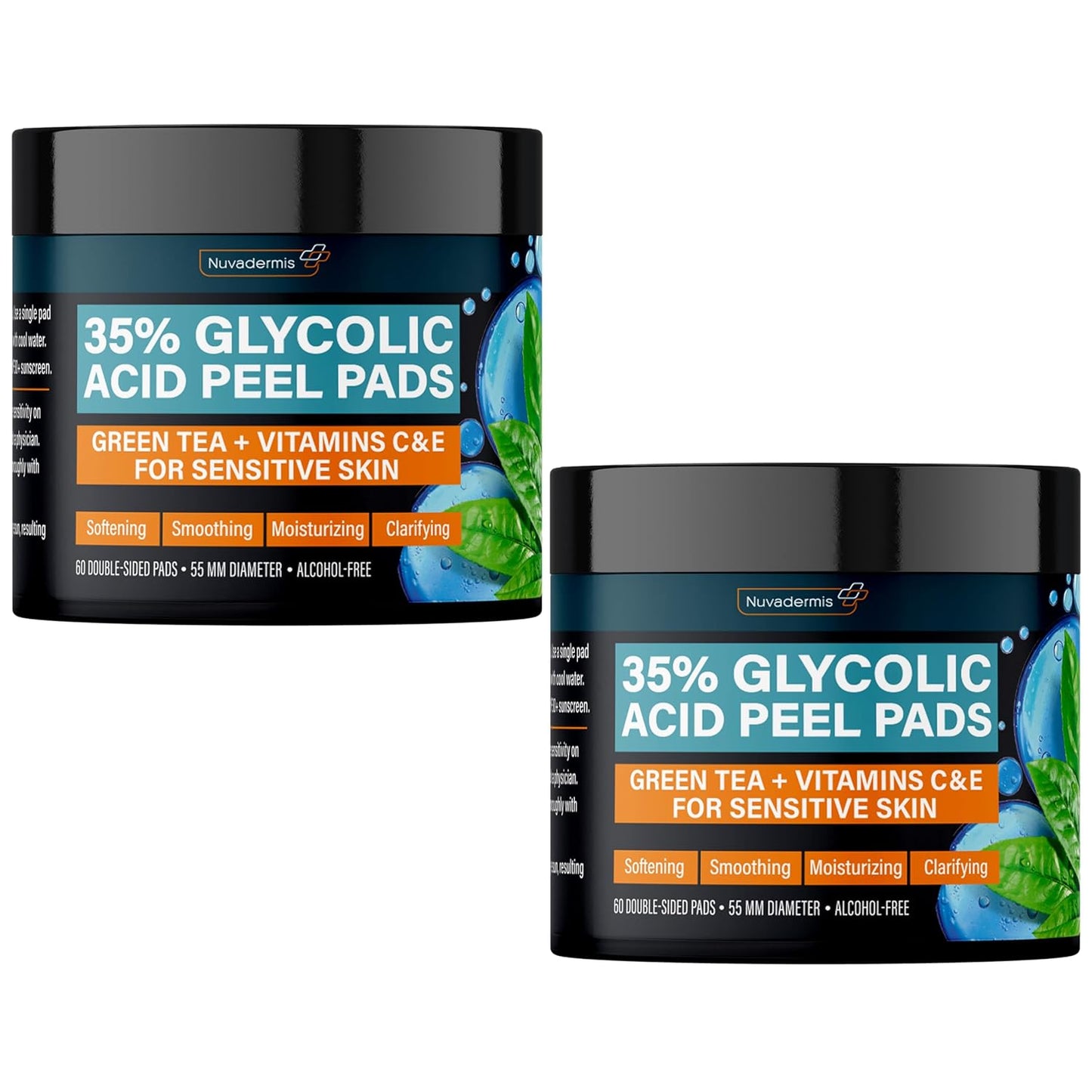 NUVADERMIS Glycolic Acid Peel Pads for Smooth Radiant Skin