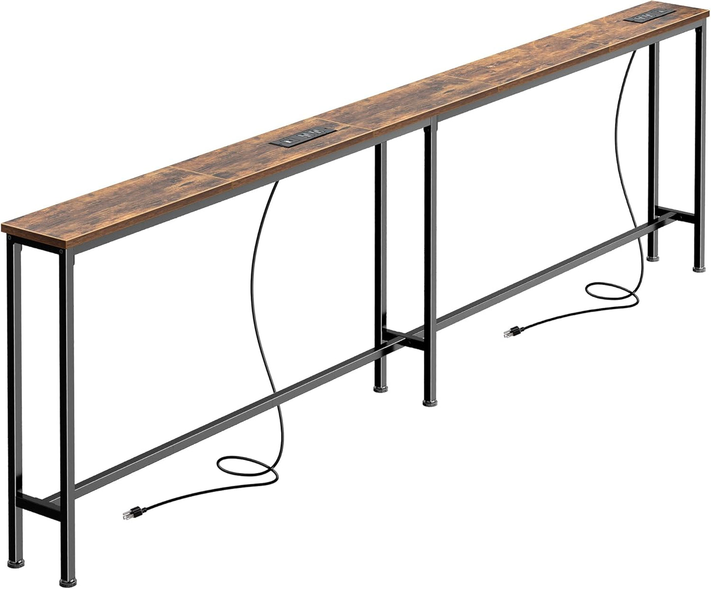 79 Inch Narrow Console Table with Power Outlets and USB Ports