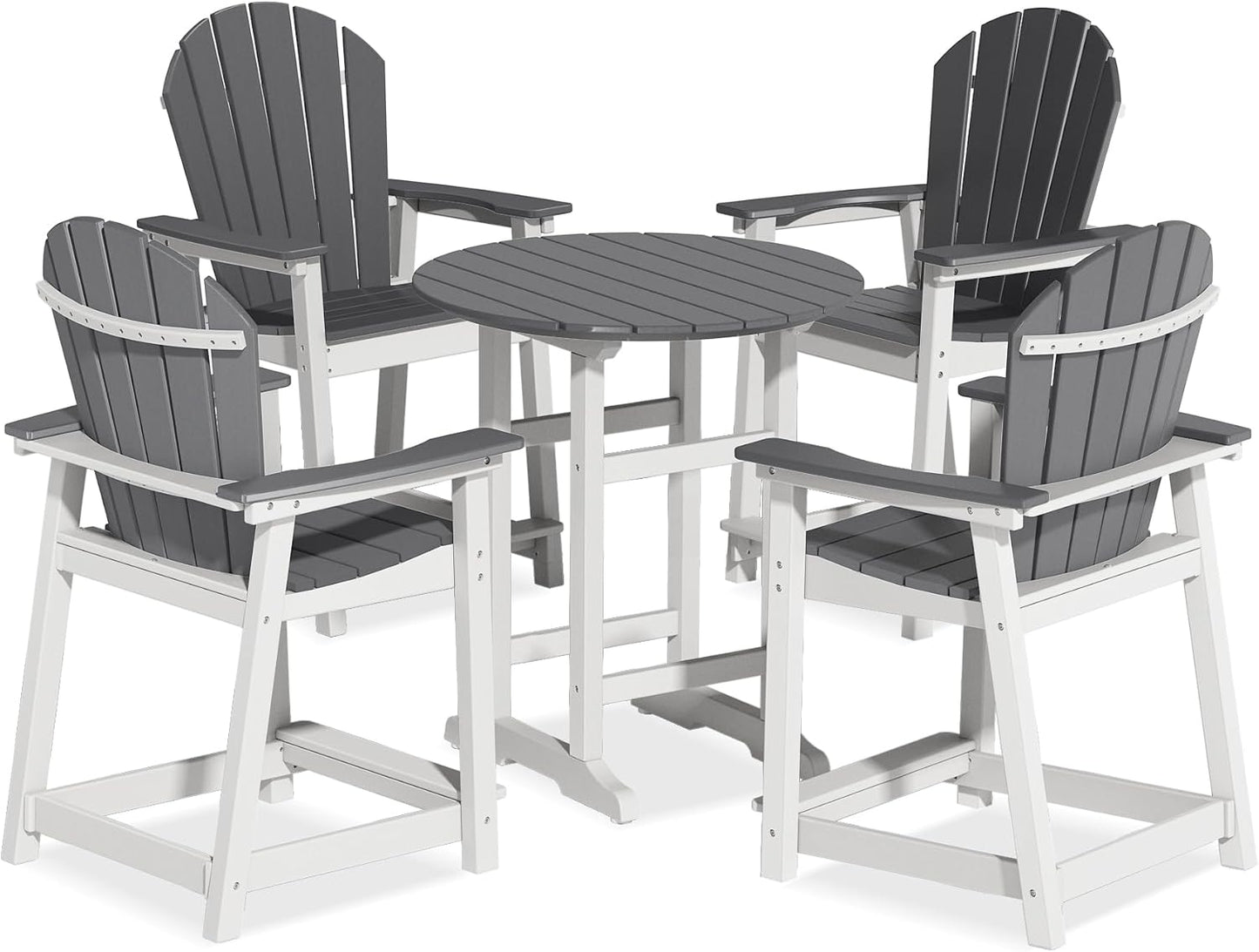 24 Inch Tall Adirondack Chairs Set of 5 for Outdoor Relaxation