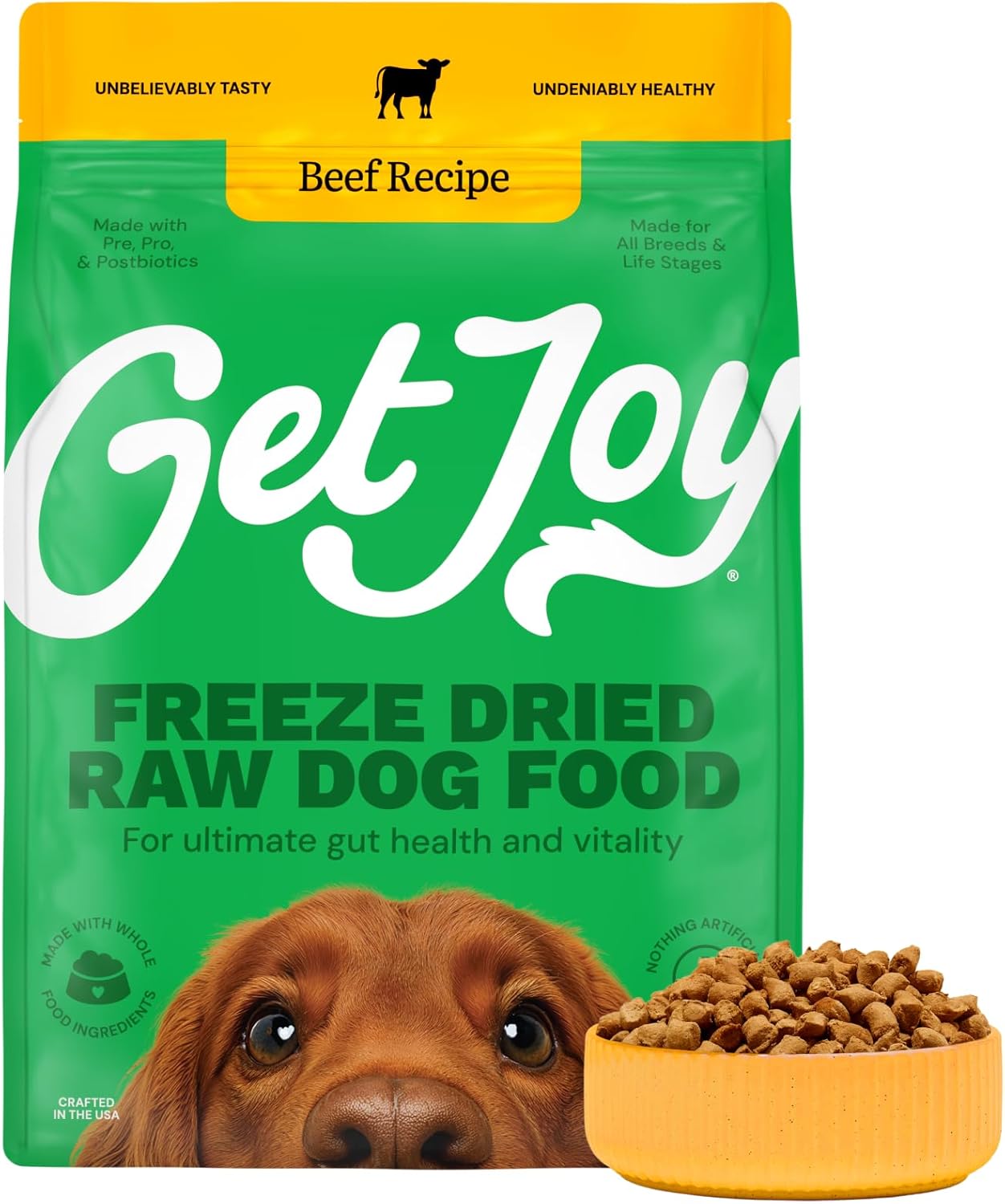 Get Joy Freeze Dried Raw Beef Dog Food for All Breeds & Ages