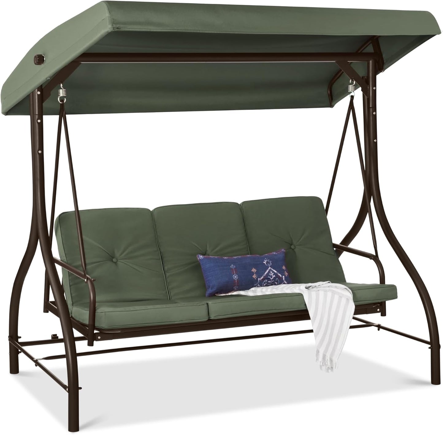 3-Seat Outdoor Canopy Swing Glider for Relaxation and Comfort