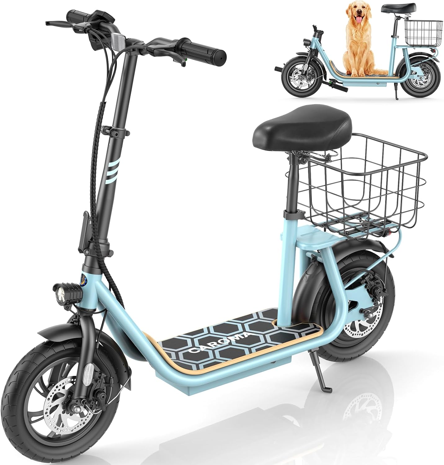 Caroma Electric Scooter with Seat, 30 Miles Range & 20MPH Speed