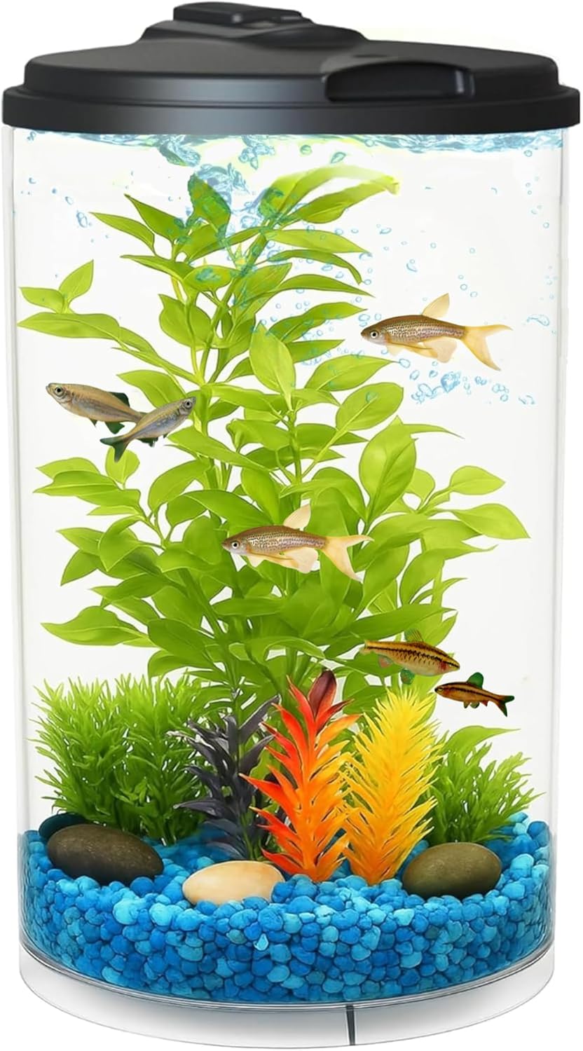 Koller Products 3-Gallon 360 Aquarium with LED Lighting Options