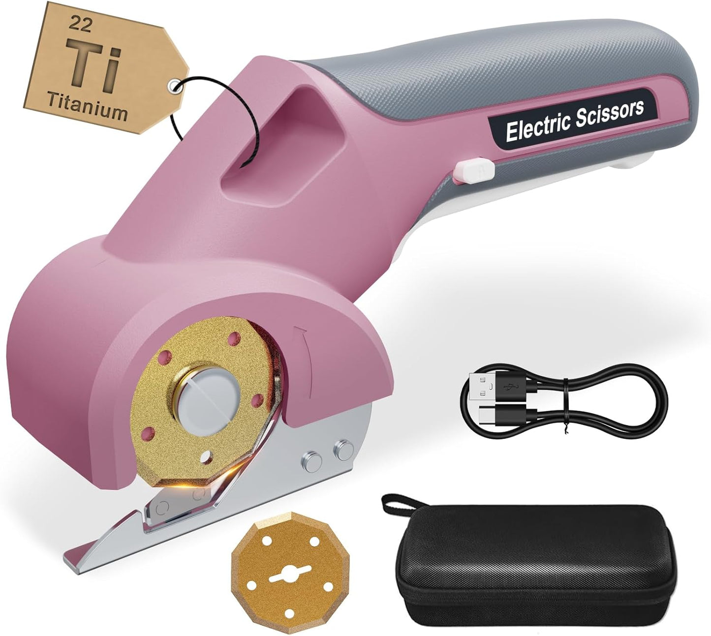4V Electric Cardboard Cutter with Titanium Blades and Safety Lock