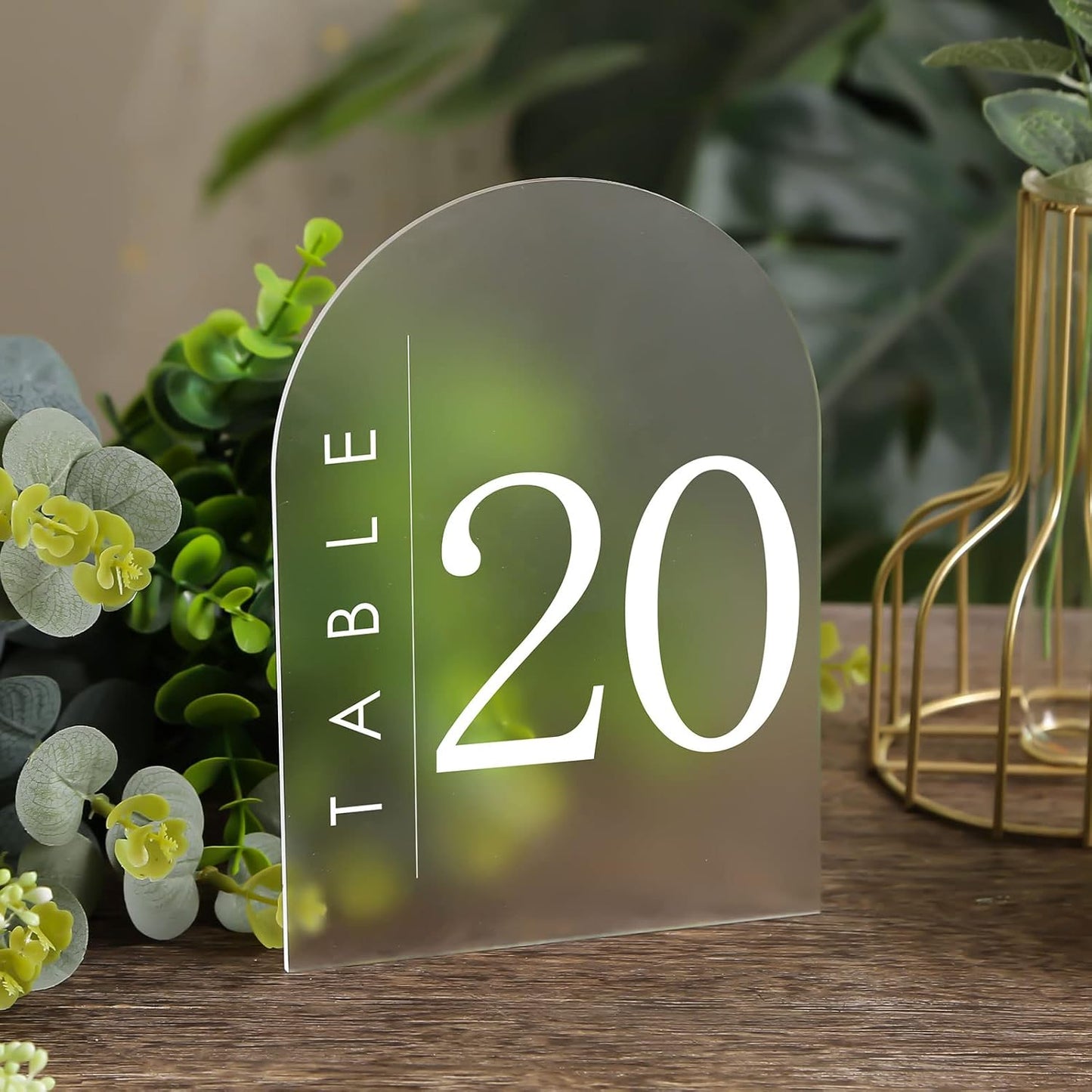20 Pcs Acrylic 5x7 Frosted Arch Table Sign for Wedding Decor