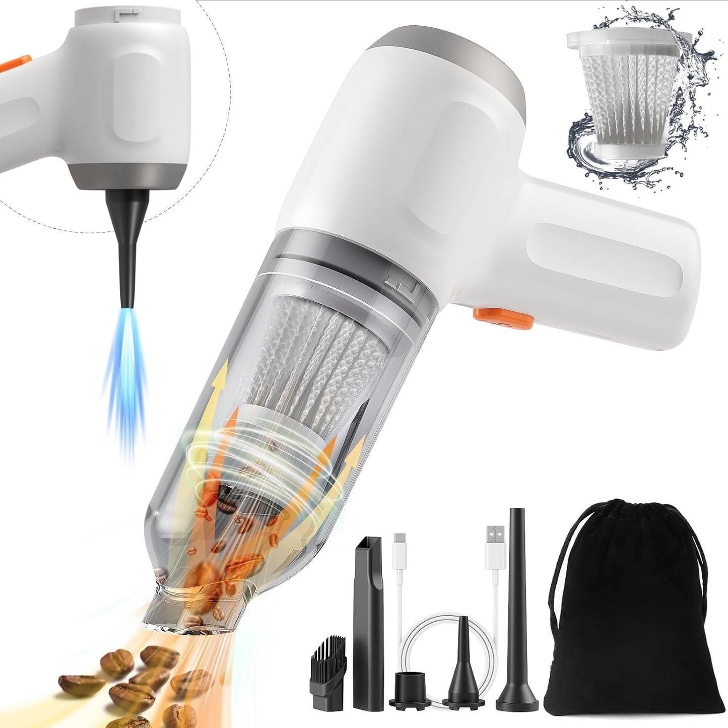 Powerful 3-in-1 Cordless Mini Vacuum - 8000PA