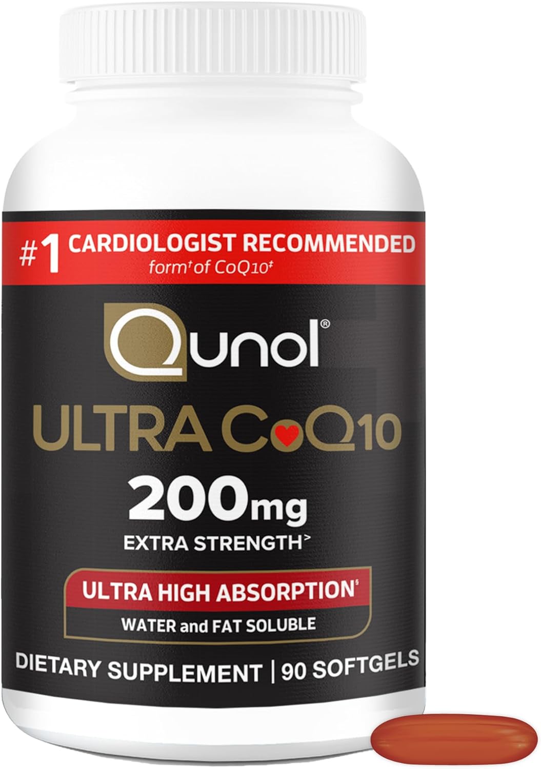 Qunol CoQ10 200mg Softgels for Heart Health & Energy Boost
