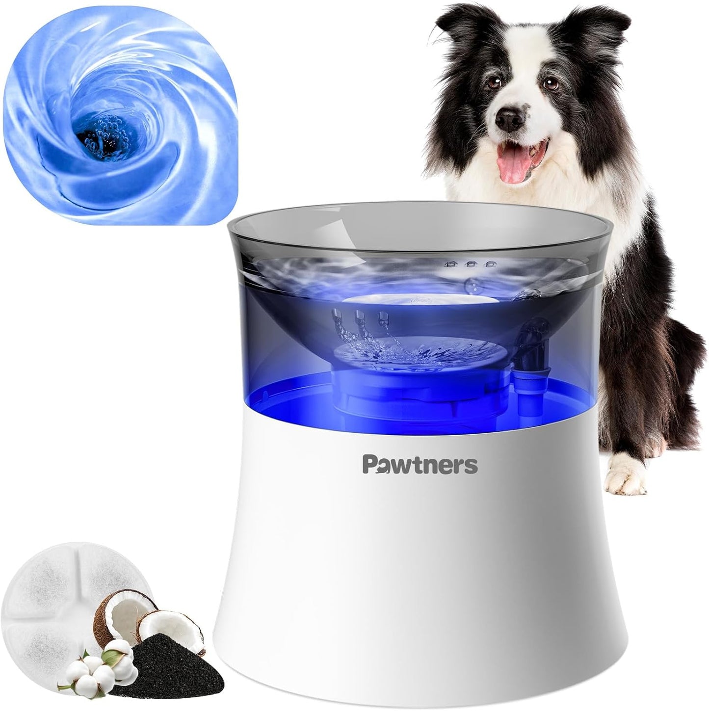 Dog Water Fountain with Vortex Filtration Design for Pets