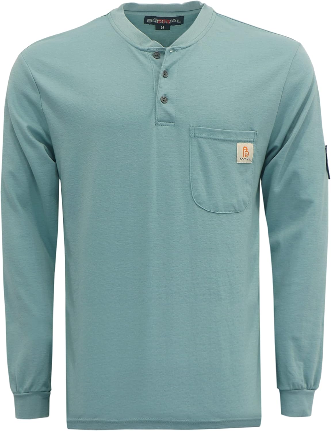 BOCOMAL FR Shirts Flame Resistant Cotton Henley for Safety