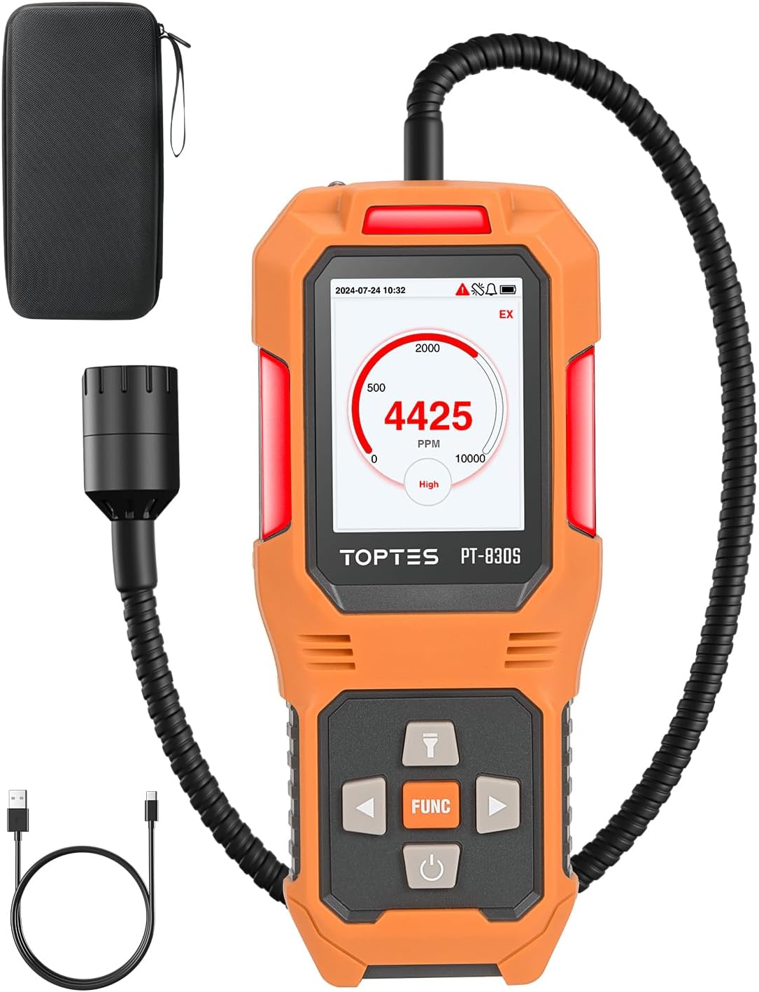 PT-830S Rechargeable Gas Leak Detector with Flexible Probe