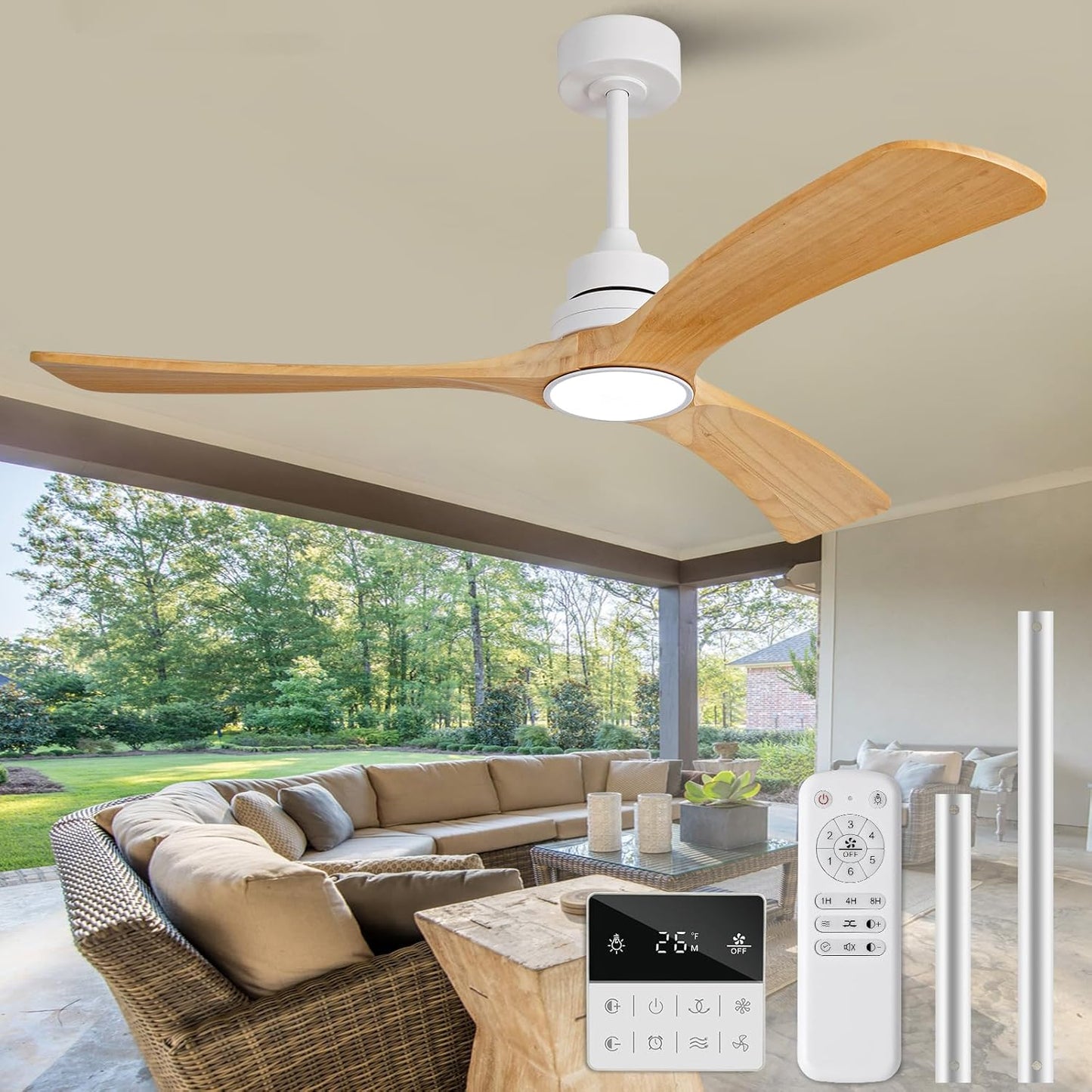 52 inch Ceiling Fan with Light and Remote Control for Home