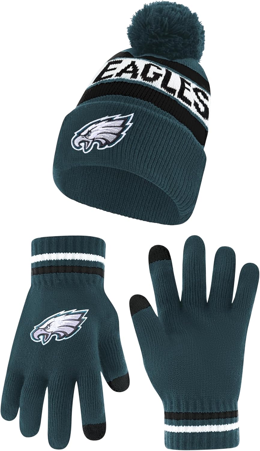 Ultra Game NFL Official Super Soft Winter Beanie and Gloves
