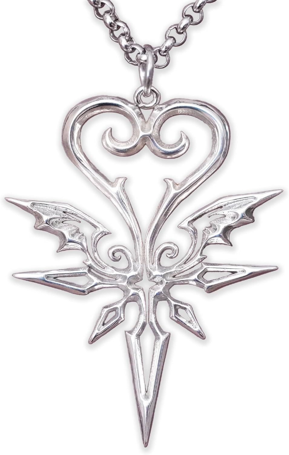 Stainless Steel Two-Sided Kingdom Heart Roxas Cross Necklace