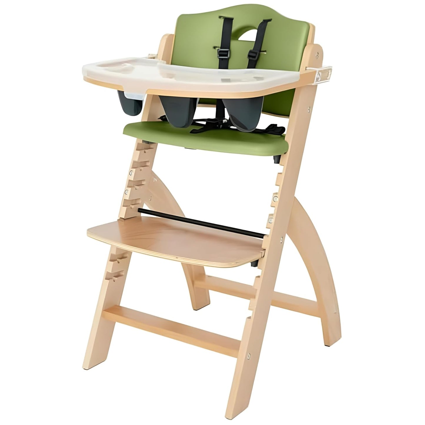 Convertible Baby High Chair - 6 Months to 250 Lb - Natural Wood - Water Resistant