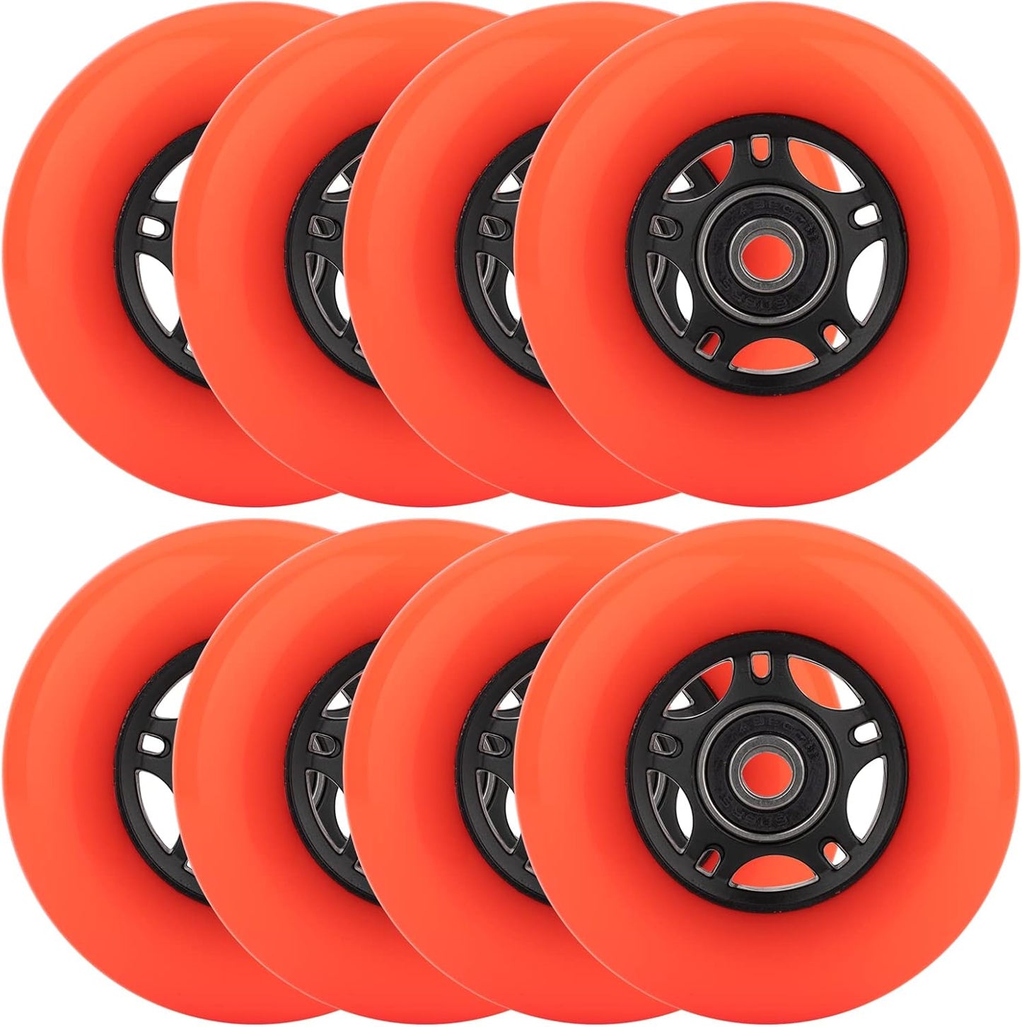 Inline Skate Wheels for Outdoor & Indoor Use - 8-Pack Set