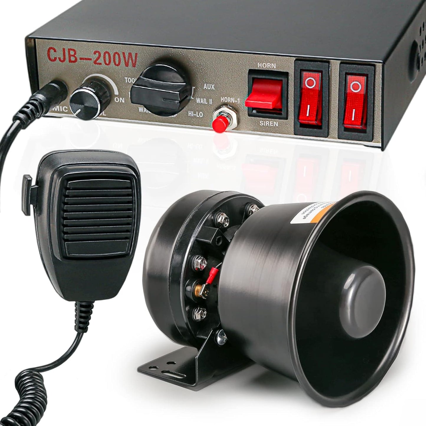BooYu 12V 200W Emergency Siren PA System for Vehicles