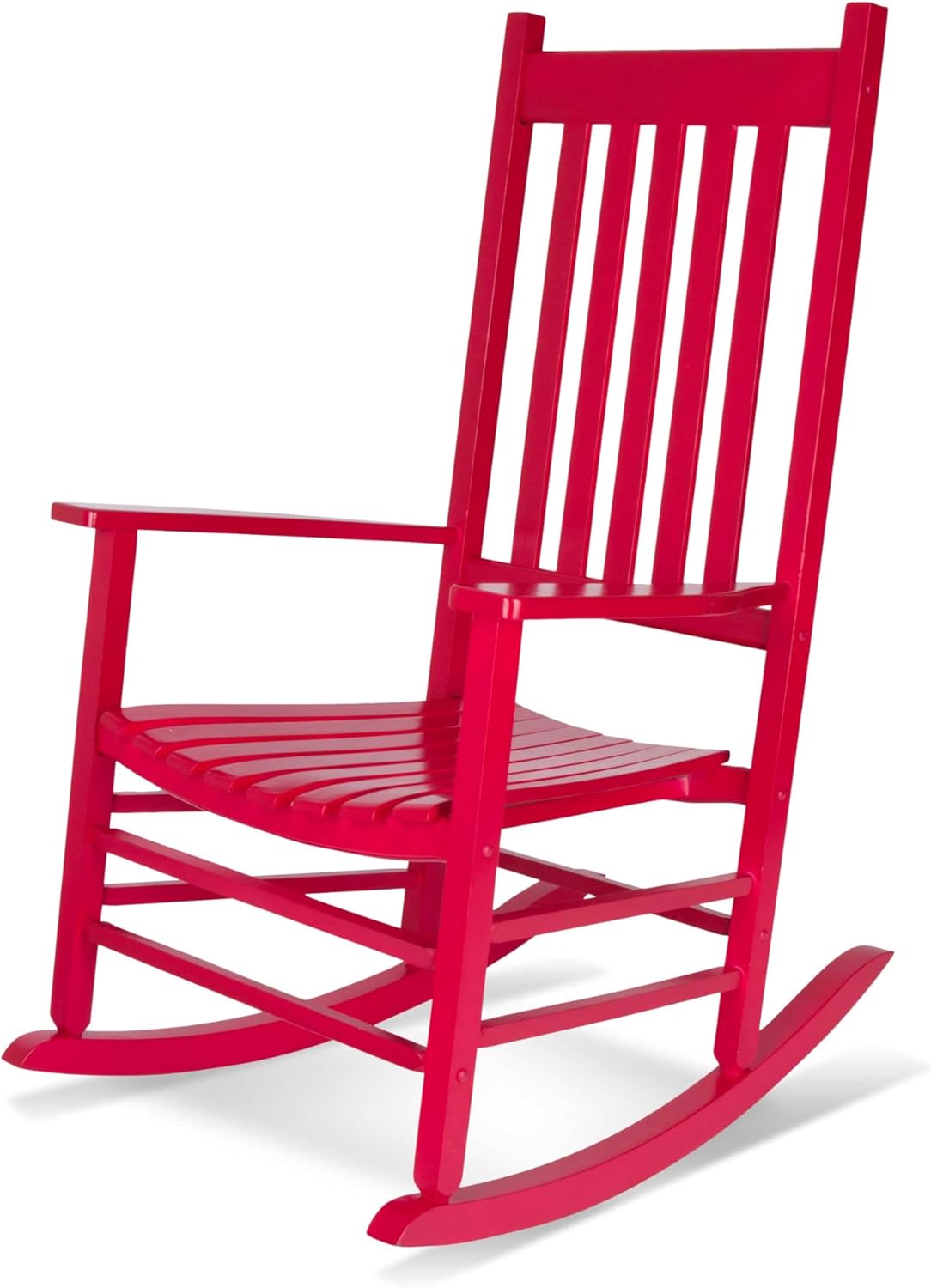 Vermont Porch Rocker High Back Wood Rocking Chair in Chili Pepper