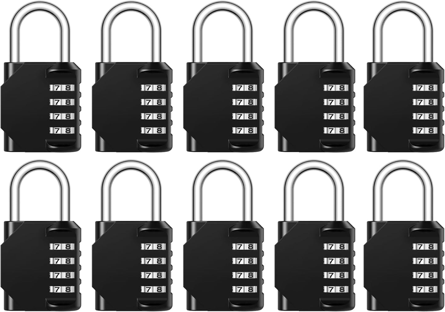 Puroma Combination Lock 10 Pack 4 Digit Waterproof Padlocks