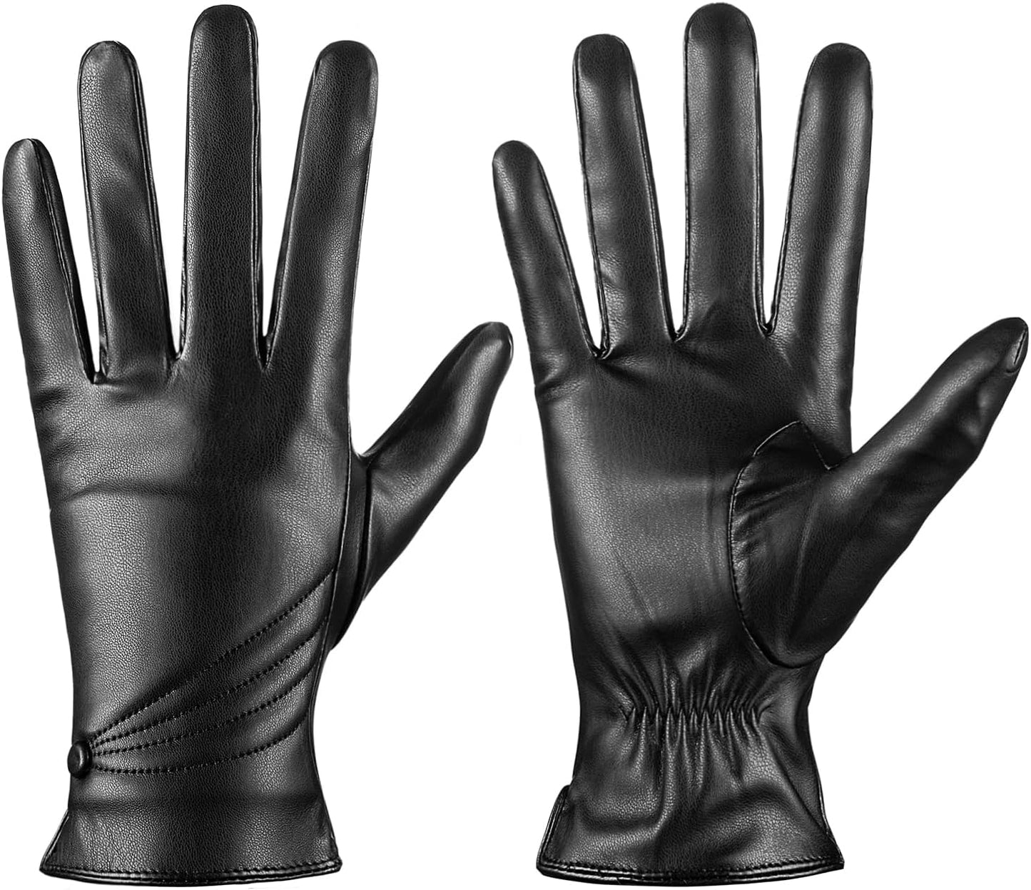 Warm Touchscreen Leather Gloves for Women