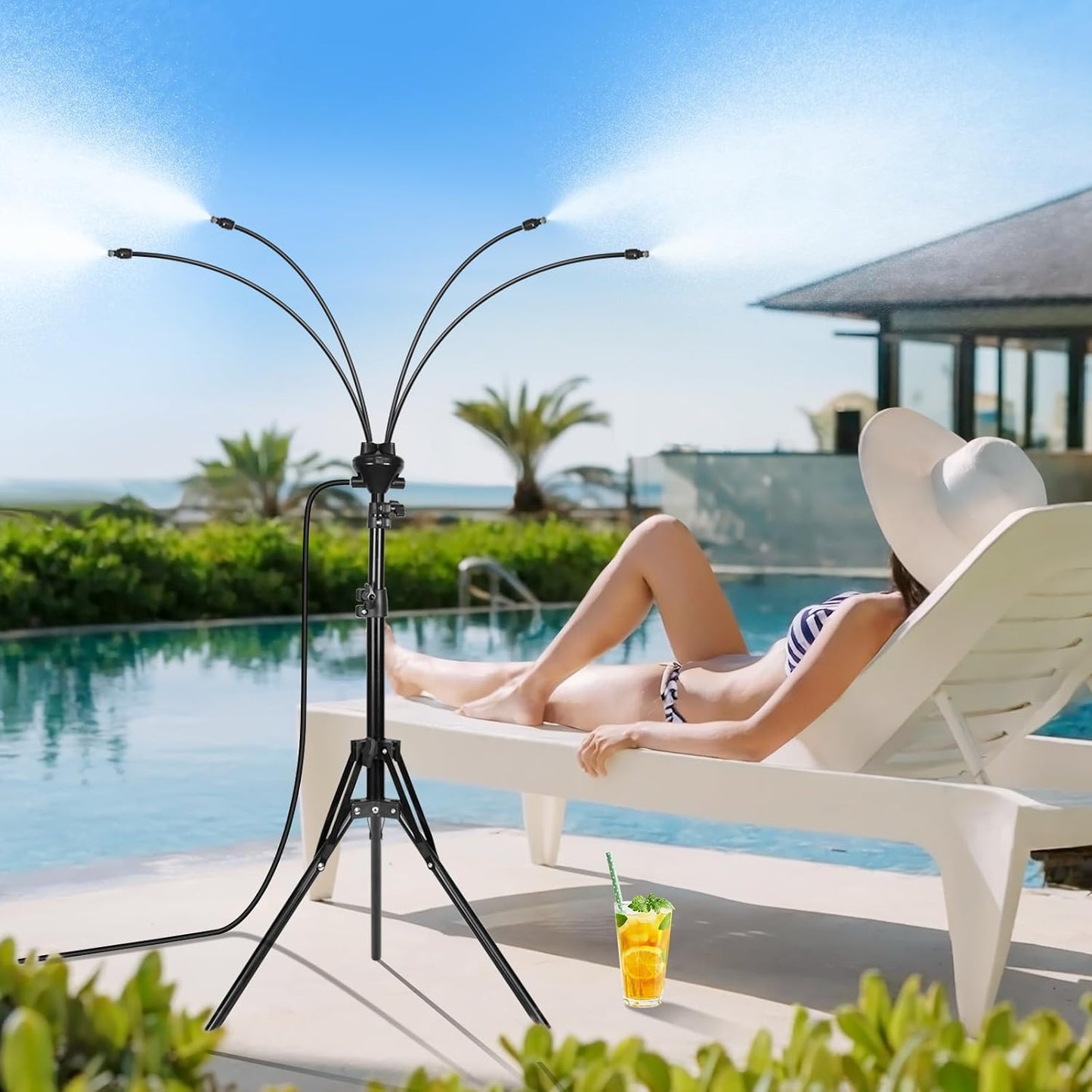 Rafow Standing Misters for Outside Patio - Adjustable Height System
