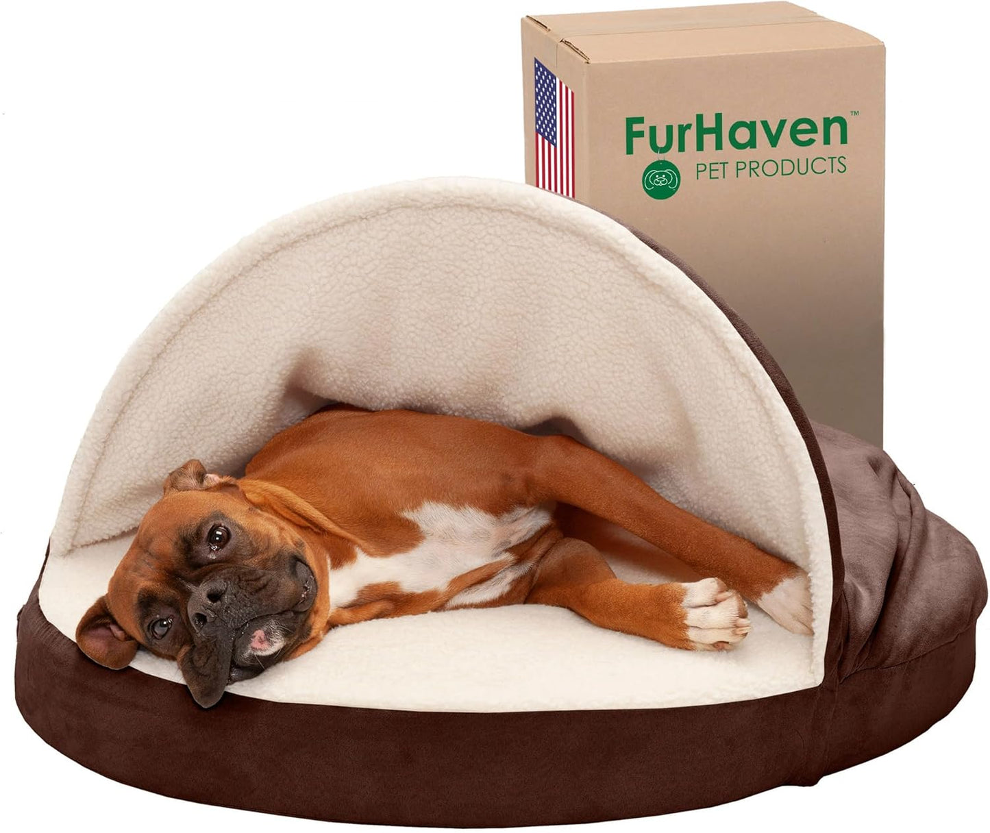 Cozy Memory Foam Dog Bed for Large Dogs - Washable Cover - Espresso