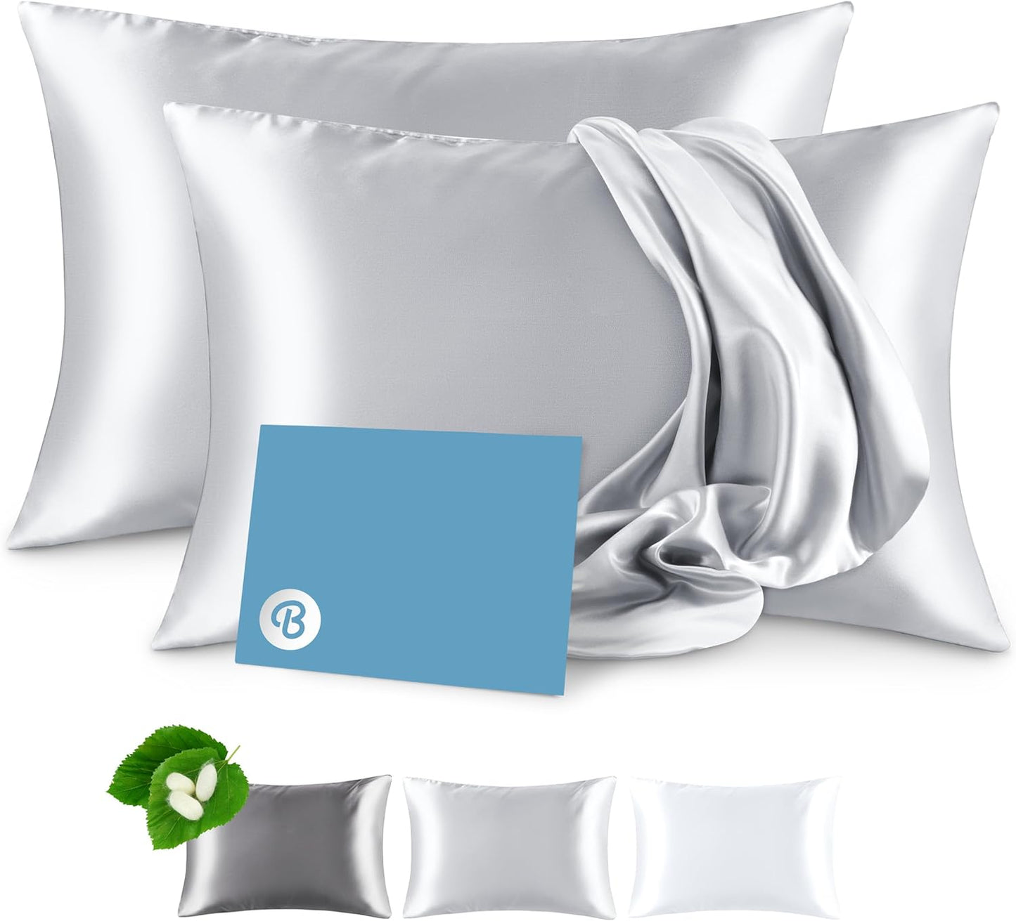100% Mulberry Silk Pillowcase for Hair and Skin - Queen Size