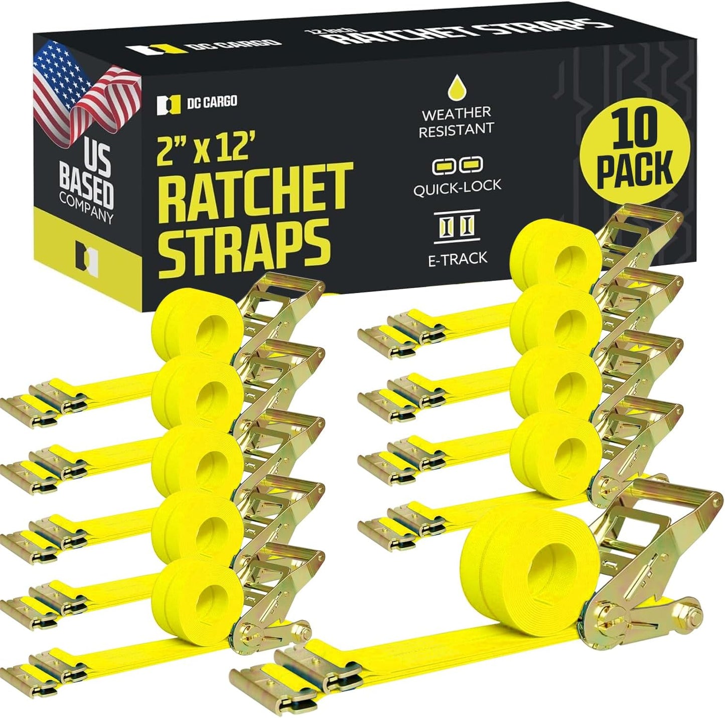 E Track Ratchet Straps Cargo Tie-Downs for Secure Transport