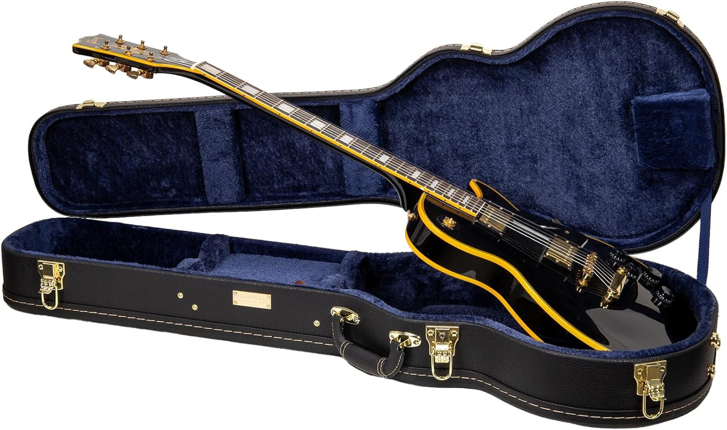 Crossrock Hardshell Arch Top Wood Case for Les Paul Guitars