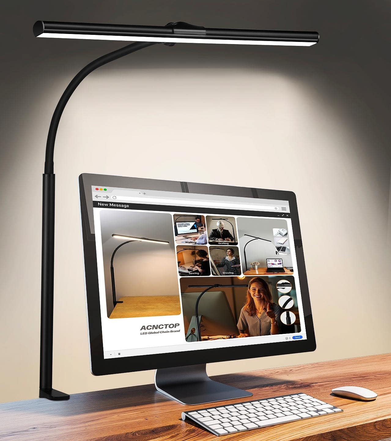 ACNCTOP Flexible Gooseneck Desk Lamp - 25 Lighting Modes